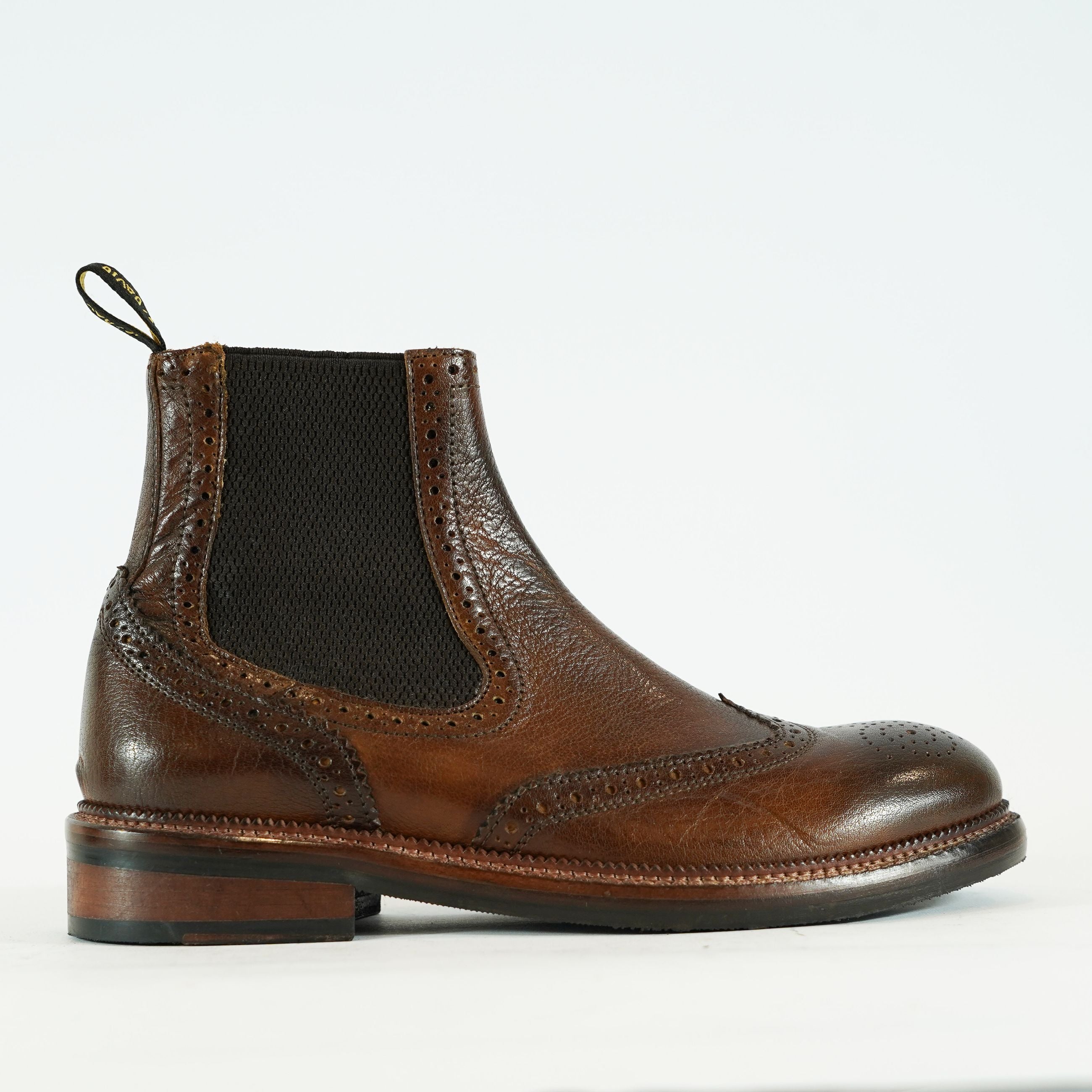 jpdavid Stivaletto Uomo in Vitello – Fantasia Coda di Rondine con Suola Cuoio e Gomma Antiscivolo