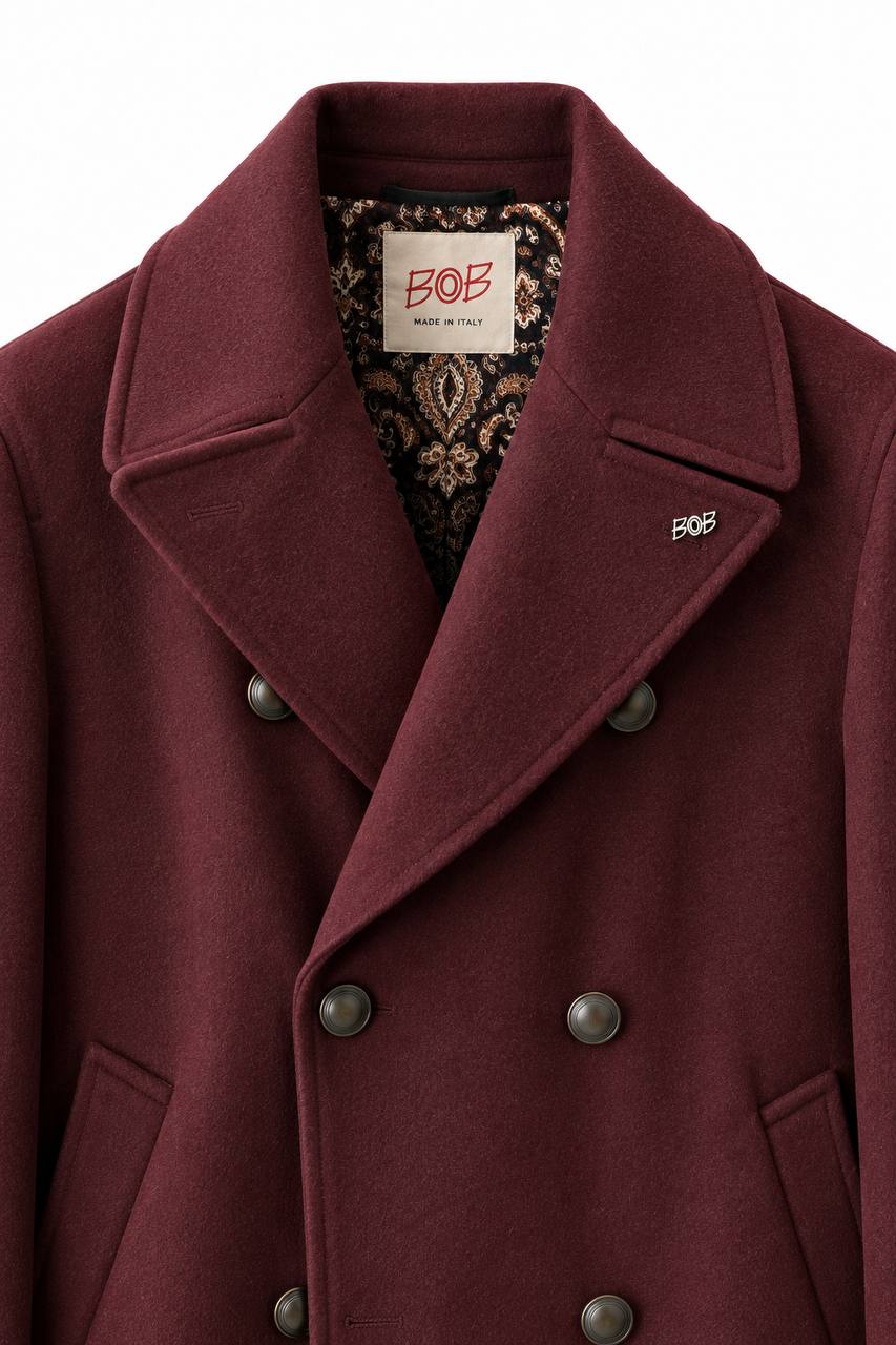 Cappottino Uomo Corto Doppiopetto con Rever Largo