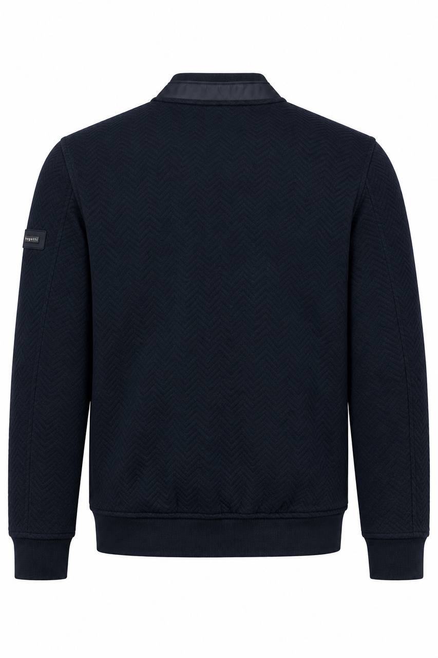 Cardigan Uomo con Effetto Spina di Pesce e Chiusura con Cerniera