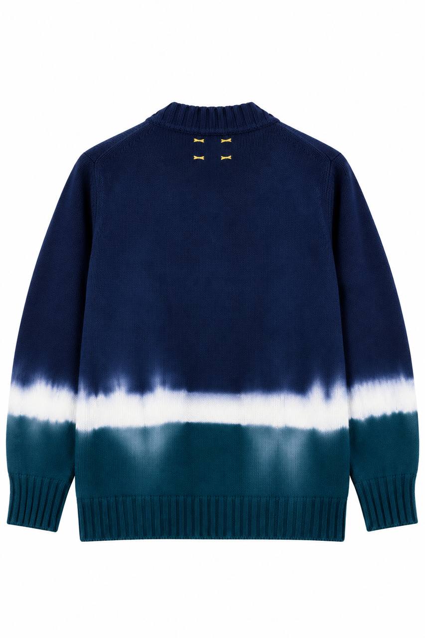 Cardigan Uomo 100% Lana con Effetto Tie Dye