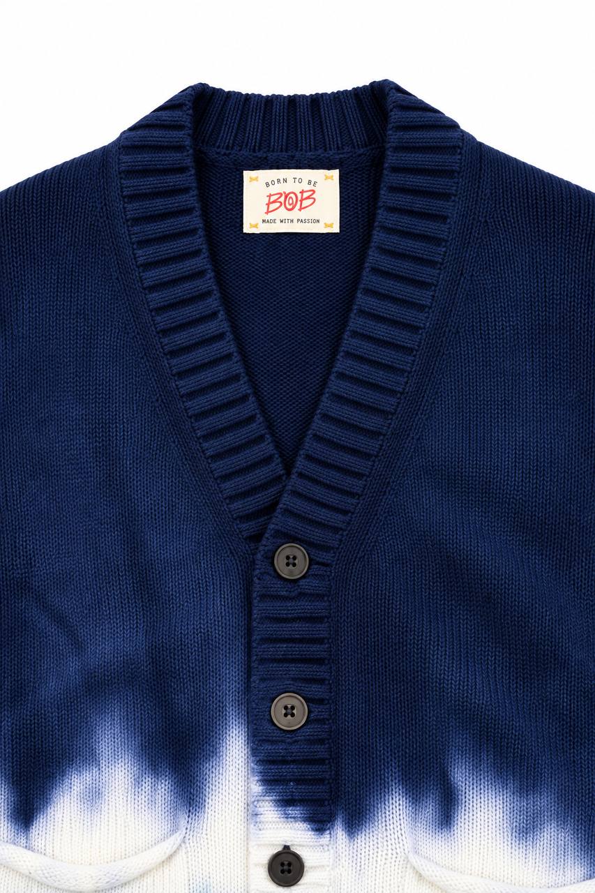Cardigan Uomo 100% Lana con Effetto Tie Dye