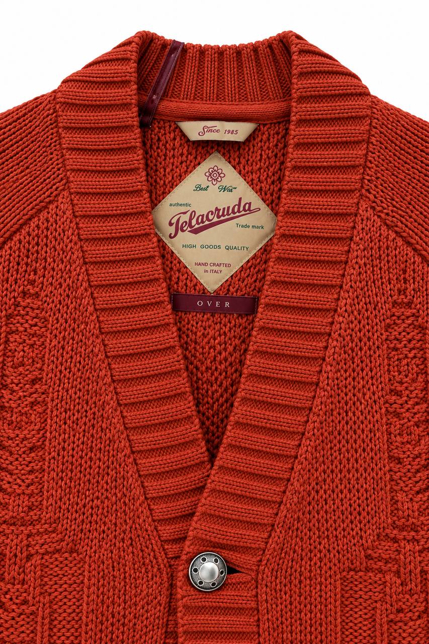 Cardigan Uomo Effetto Sfilato Kimono