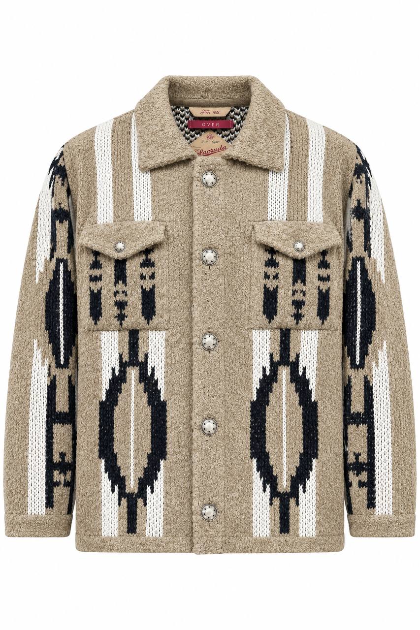 Cardigan Uomo con Bottoni e Collo Camicia
