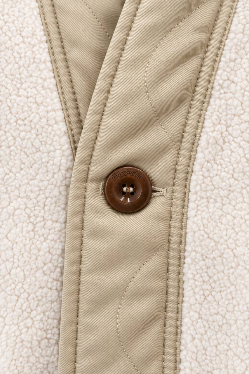 Giacca Uomo Kimono con Tascone Effetto Bouclé