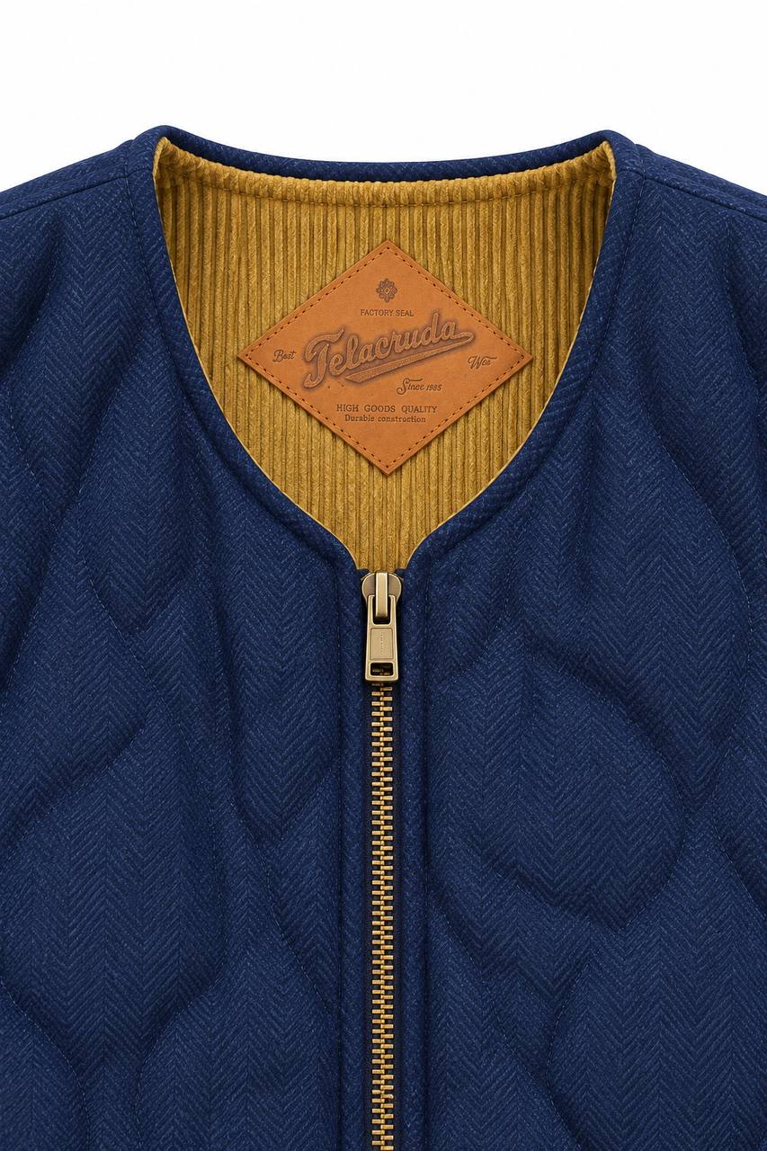 Gilet Uomo Basic Double Face a Quadri con Interno in Velluto