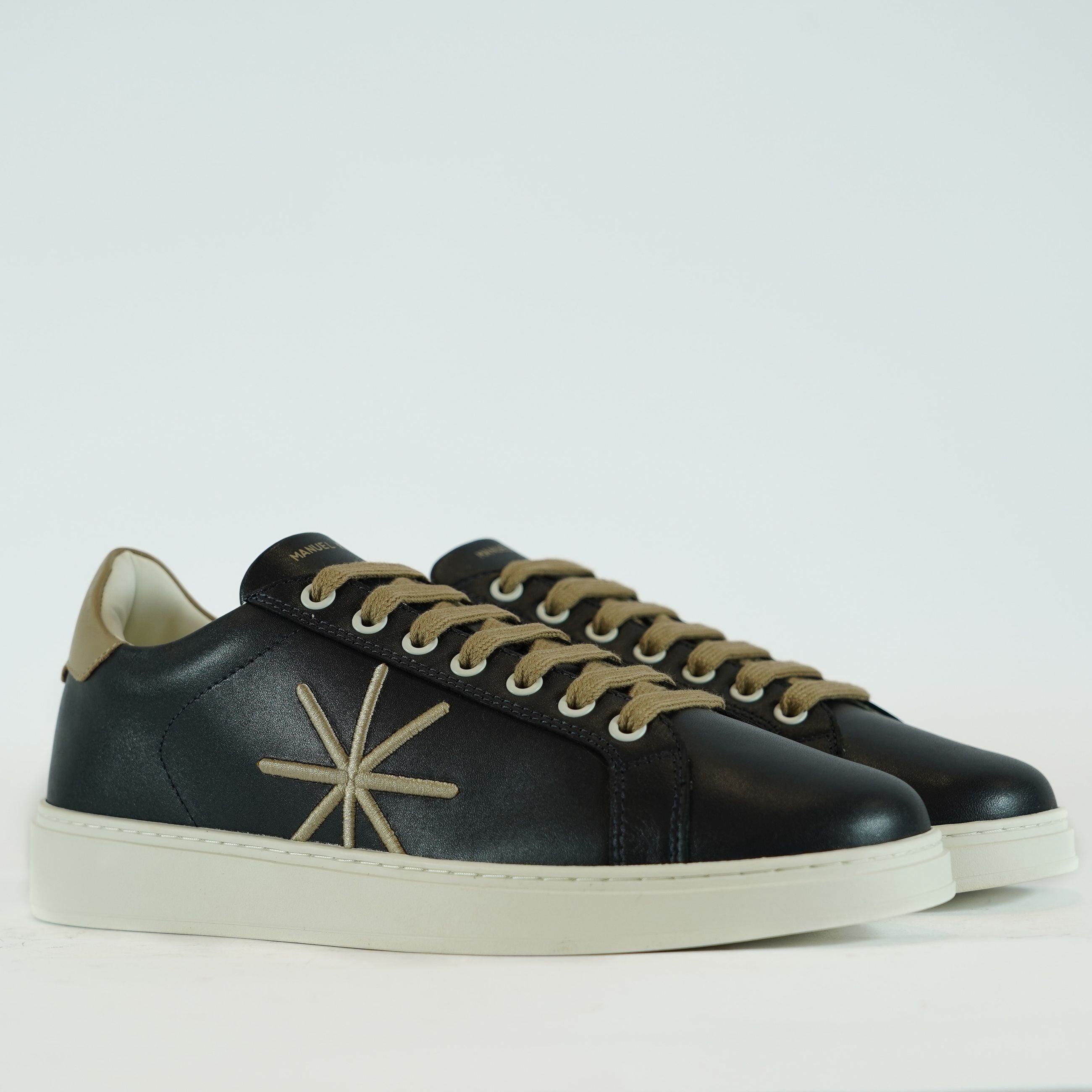MANUEL RITZ Sneakers Uomo in Pelle Stellina e Dettagli a Contrasto MODELLO Q512