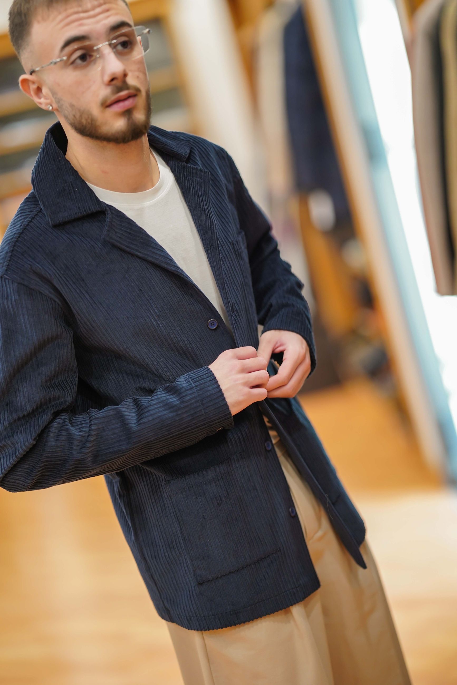 De Matteo Over Shirt Uomo in Velluto con Tasche Frontali e Chiusura Bottoni OverShirt 01