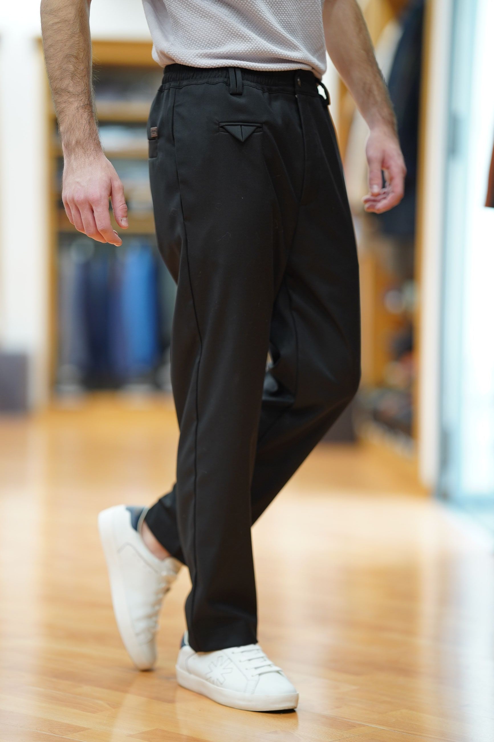 prime homme Pantalone Uomo con Elastico in Vita Tessuto Misto Poliestere e Viscosa ag 2403