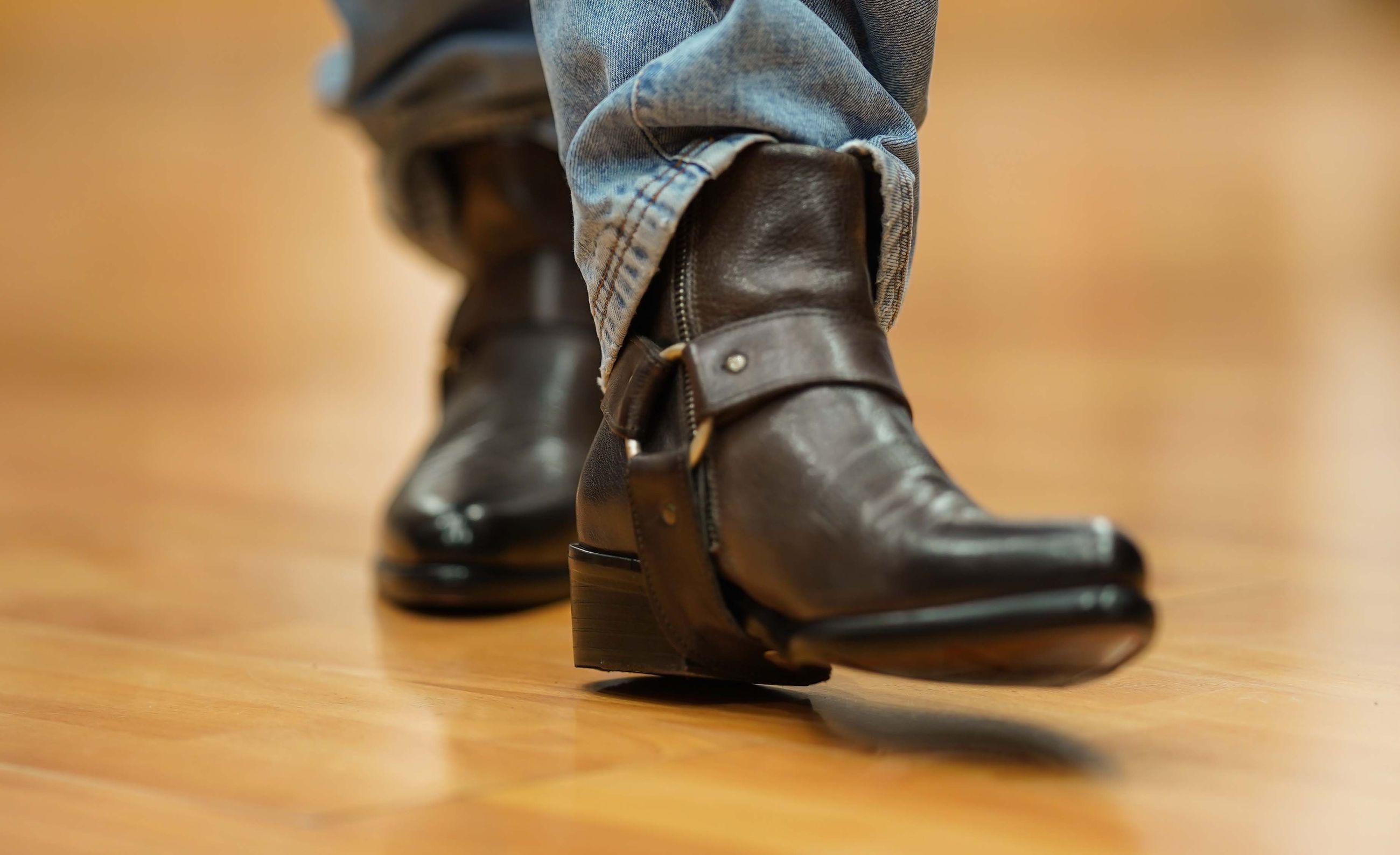 jpdavid Stivaletto Uomo Modello Texano in Pelle con Fantasia Frontale e Elemento Removibile CANDY BRONZATO