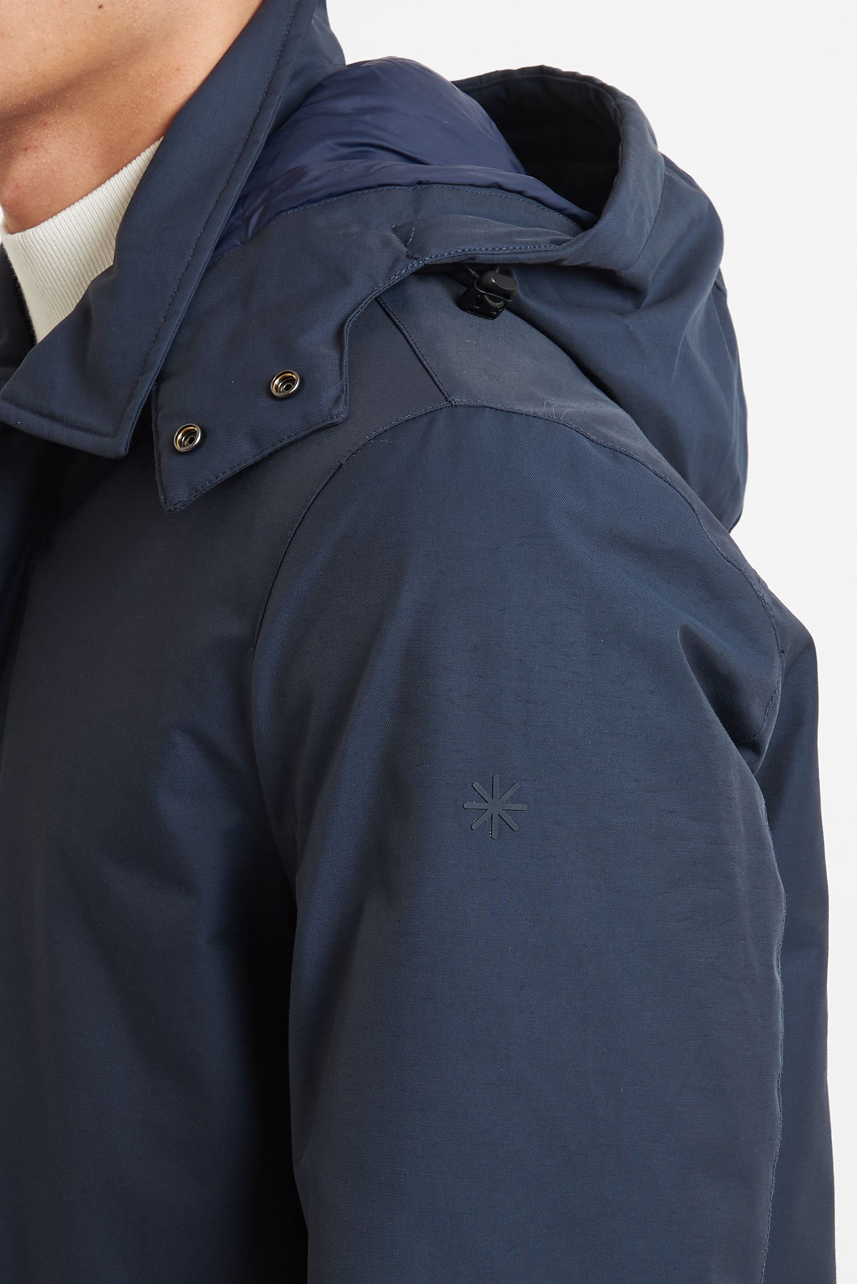 manuel ritz Trench con Cappuccio Imbottito in Microfibra Misto Cotone H8400F