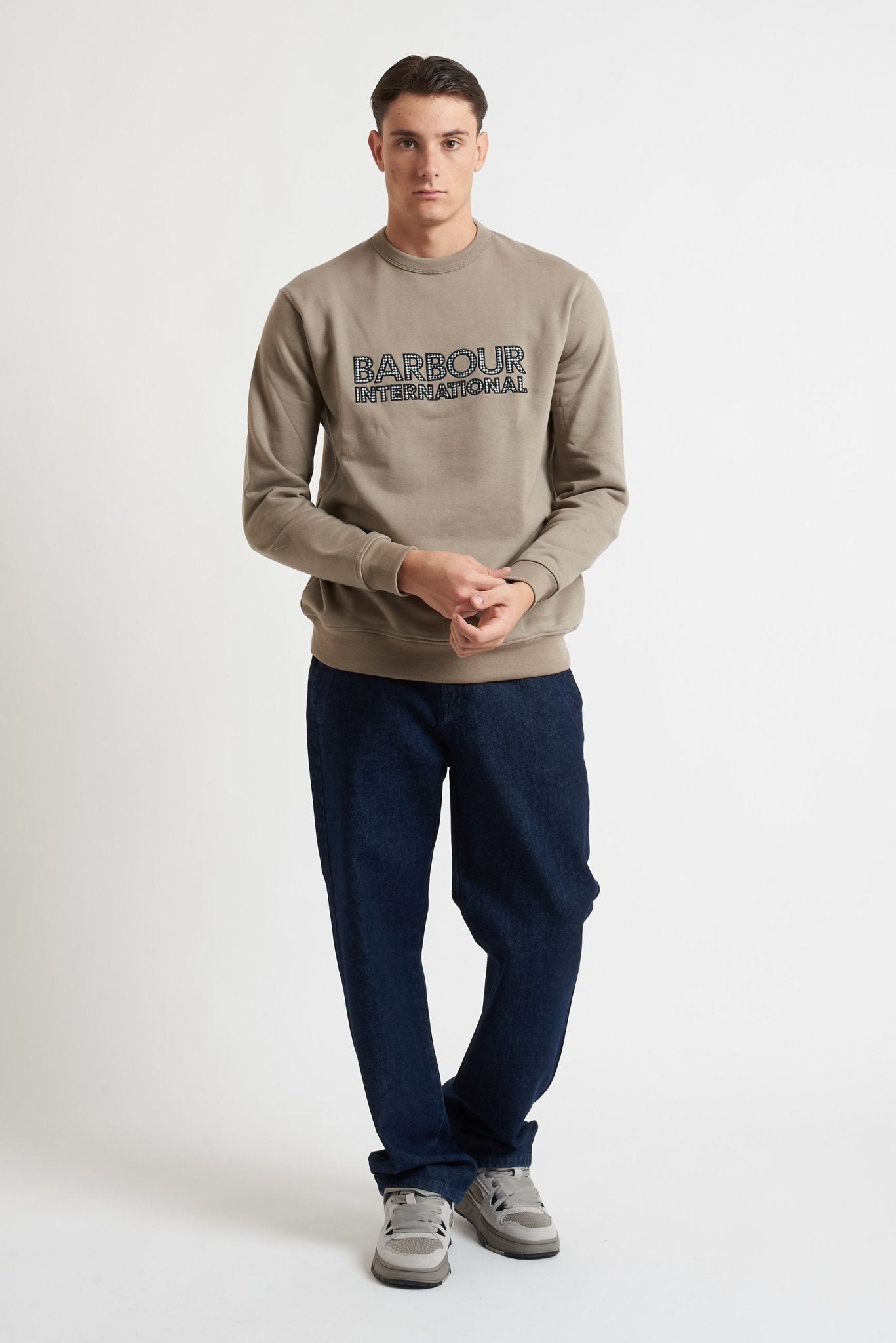 BARBOUR INTERNATIONAL Felpa girocollo con logo a contrasto modello 25st59 - De Matteo Uomo