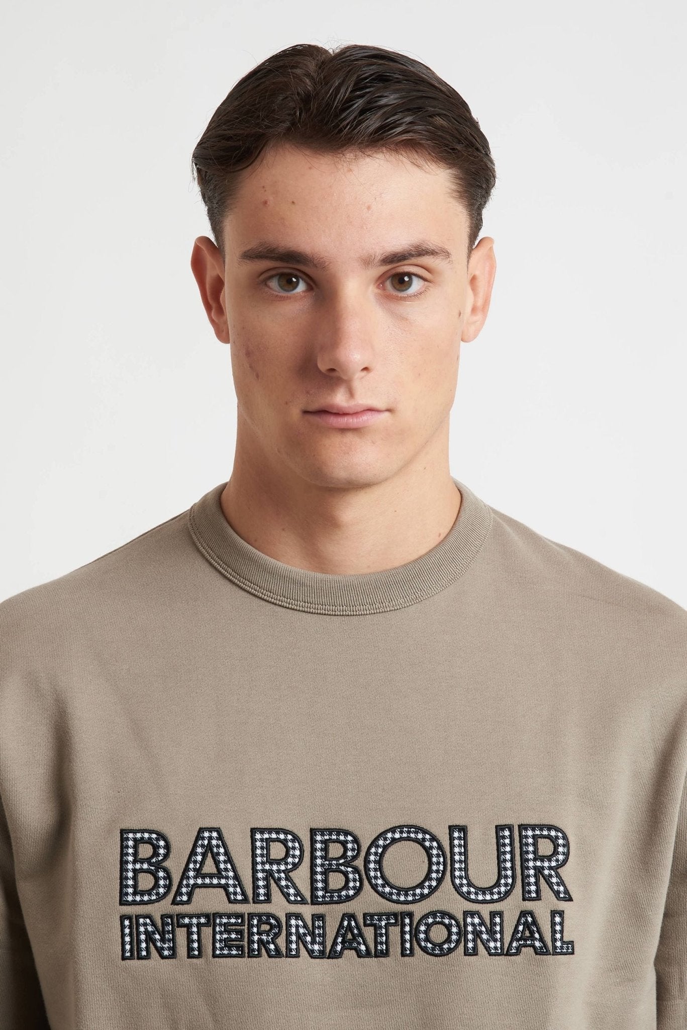 BARBOUR INTERNATIONAL Felpa girocollo con logo a contrasto modello 25st59 - De Matteo Uomo