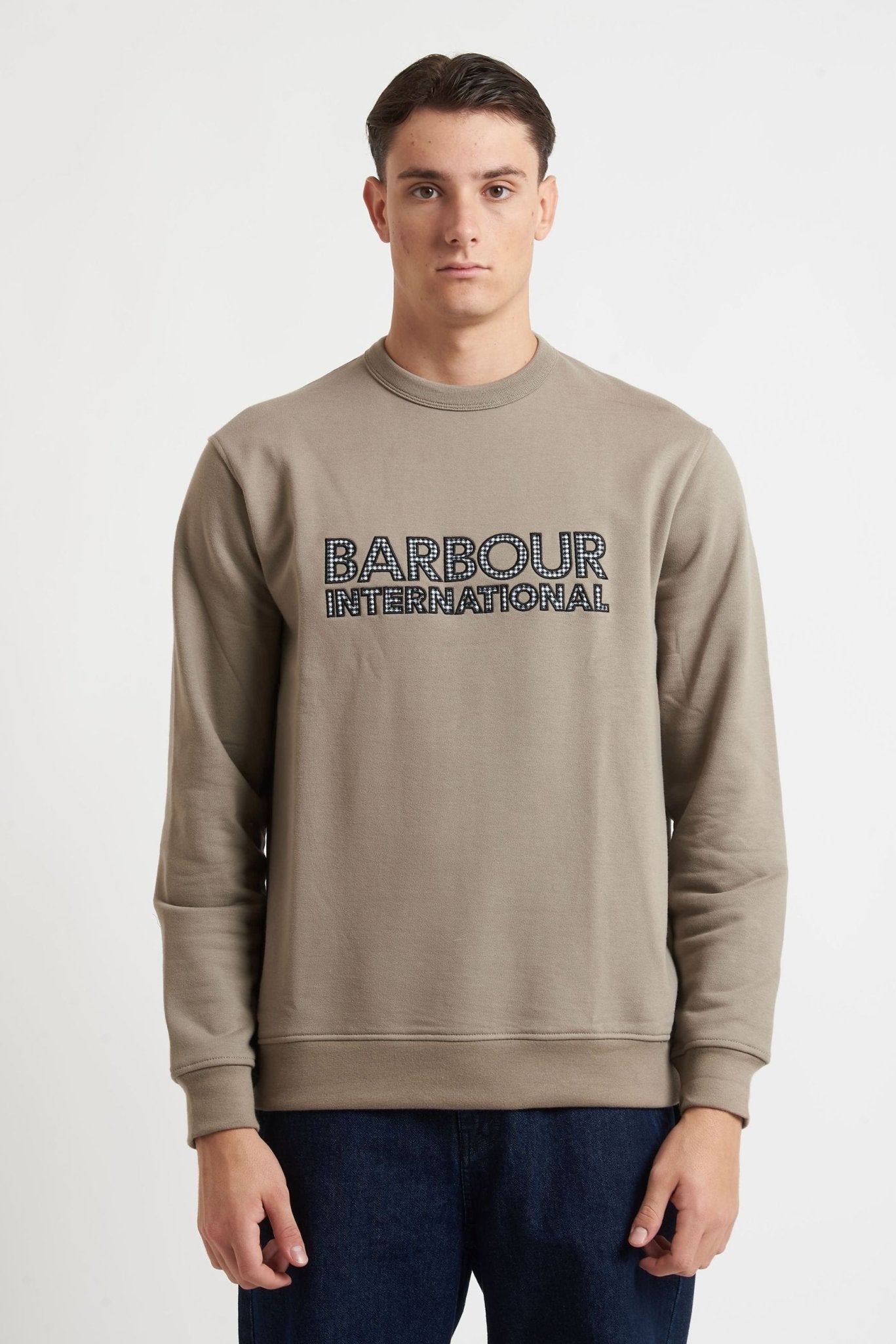 BARBOUR INTERNATIONAL Felpa girocollo con logo a contrasto modello 25st59 - De Matteo Uomo