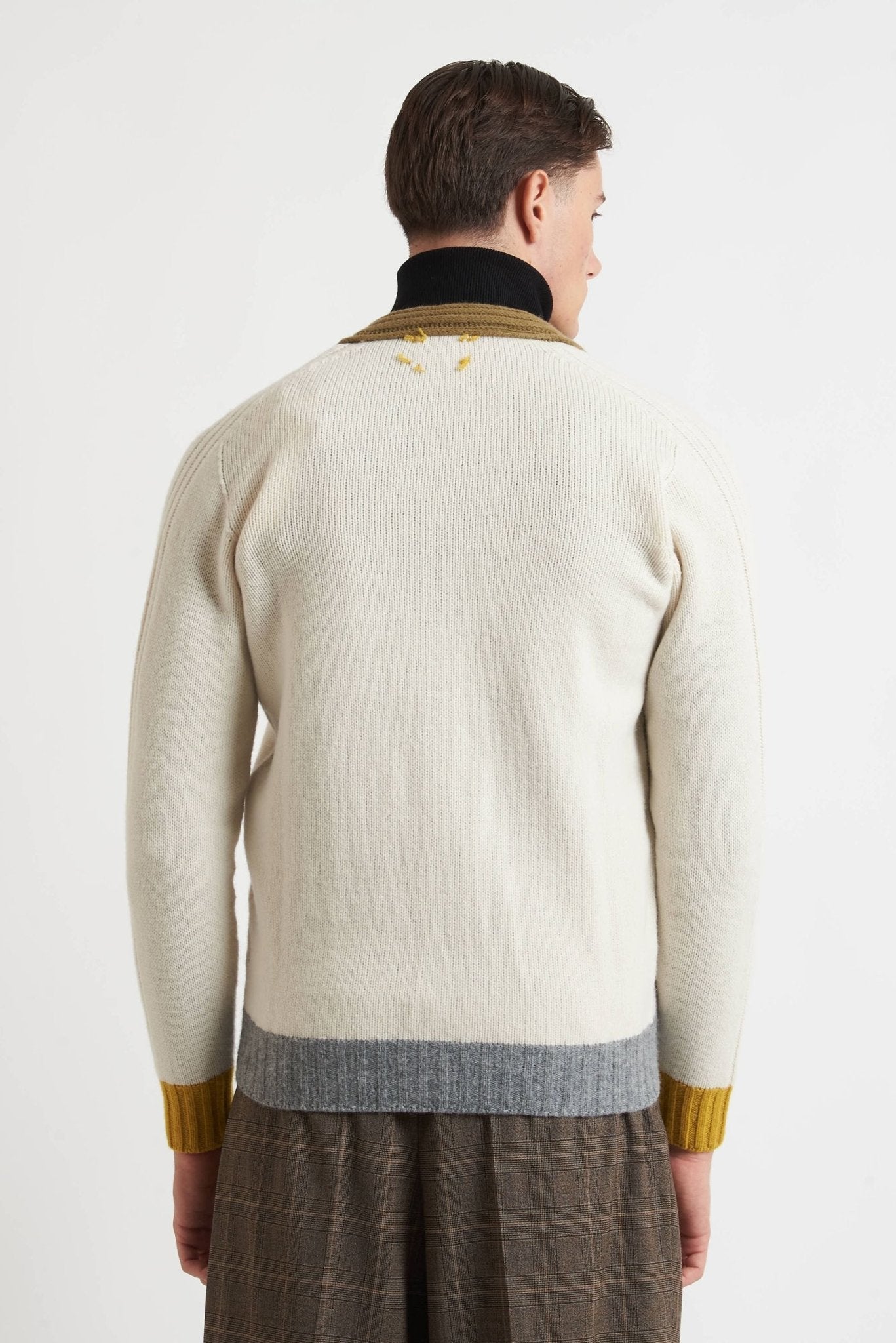 BOB Cardigan in lana con gioco di colori modello cork - De Matteo Uomo