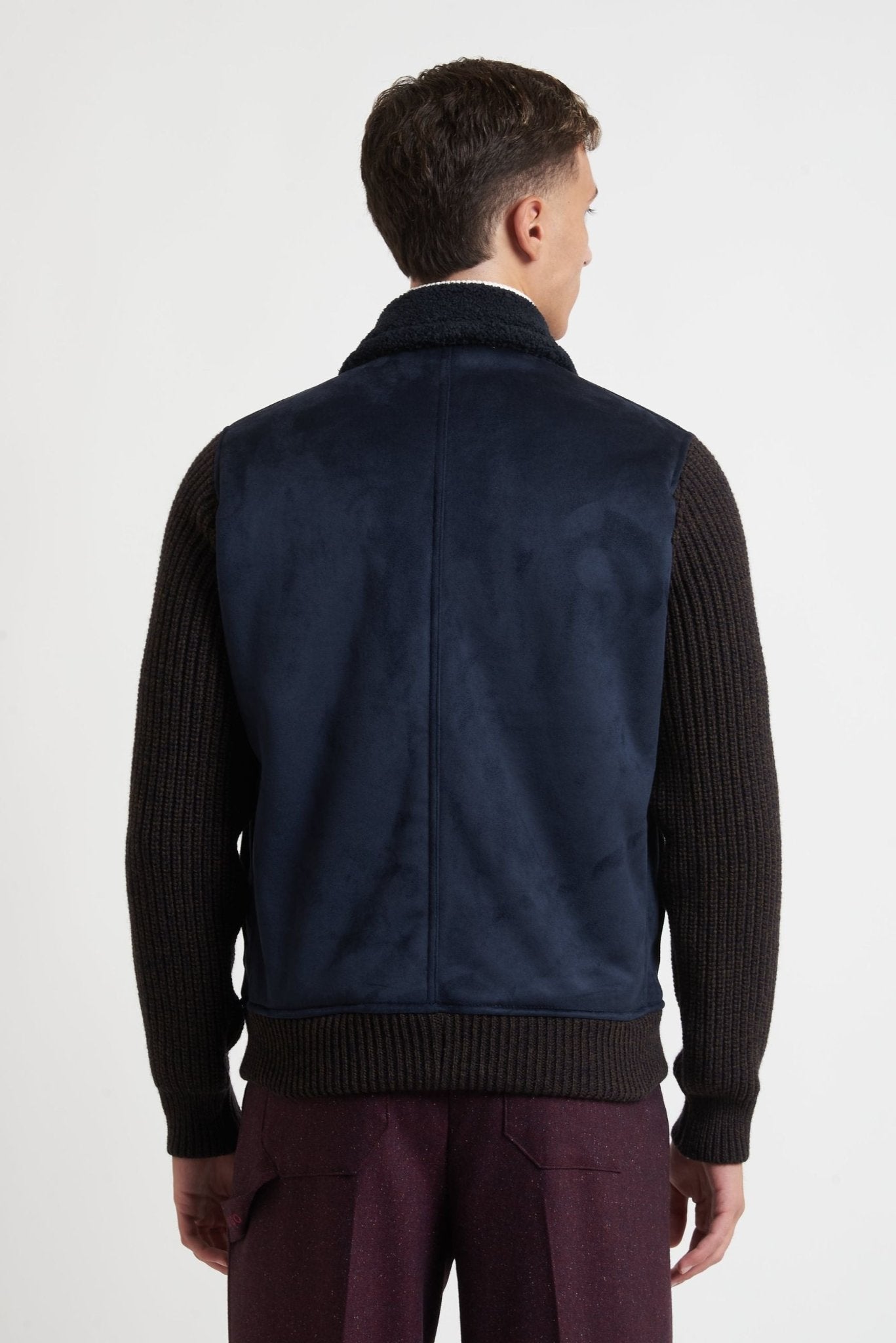 BOB Giubbino scamosciato maniche in maglia MODELLO PAGE133 - De Matteo Uomo