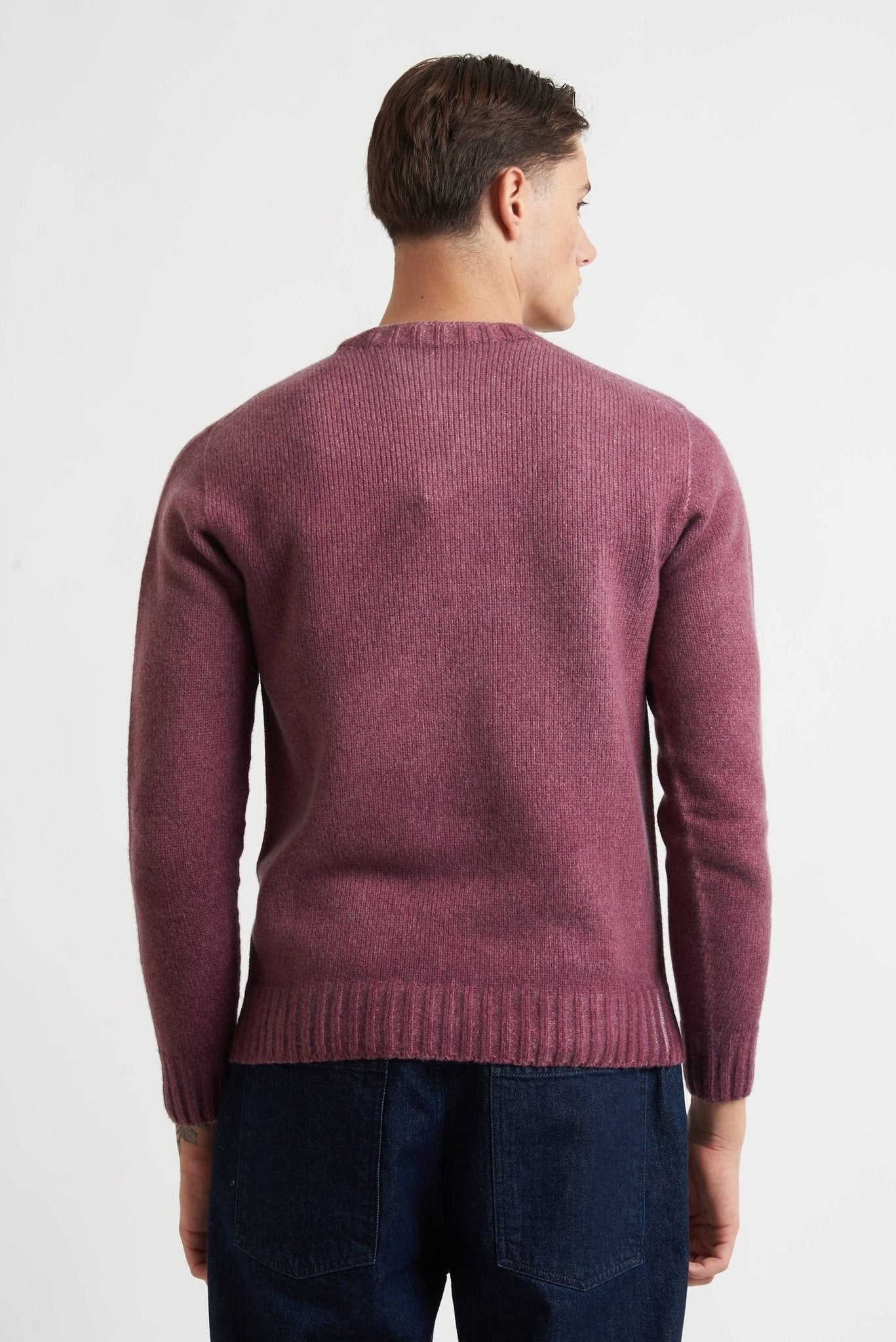 BOB Maglia Uomo 100% Lana Vergine Reversibile jeans/ bordeaux Modello BRADLEY - De Matteo Uomo