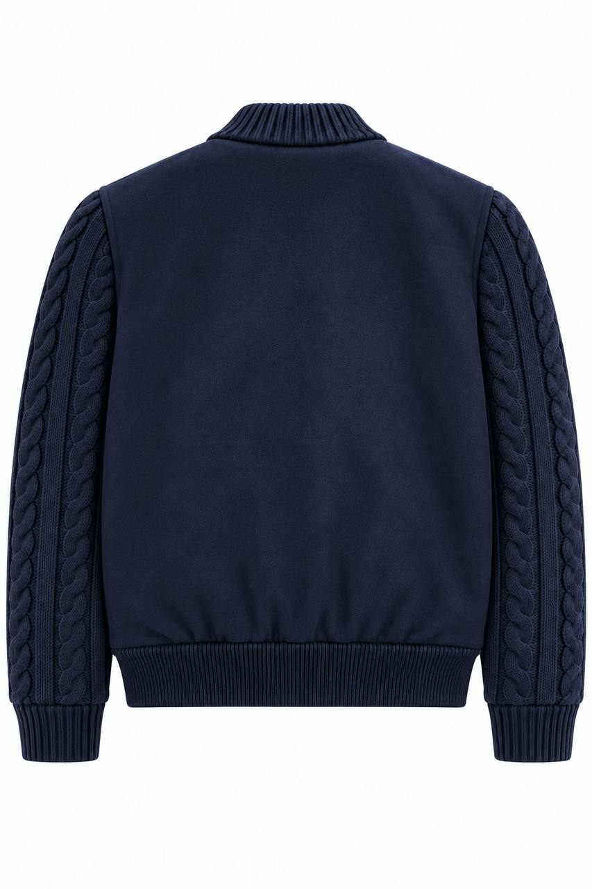 Bomber Uomo in Panno con Collo e Maniche in Maglia - De Matteo Uomo