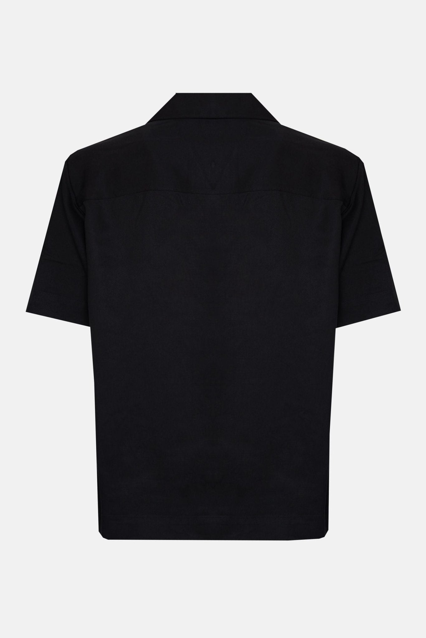 Camicia Basic a Manica Corta con Collo Bowling e Logo sul Petto 0593 - De Matteo Uomo