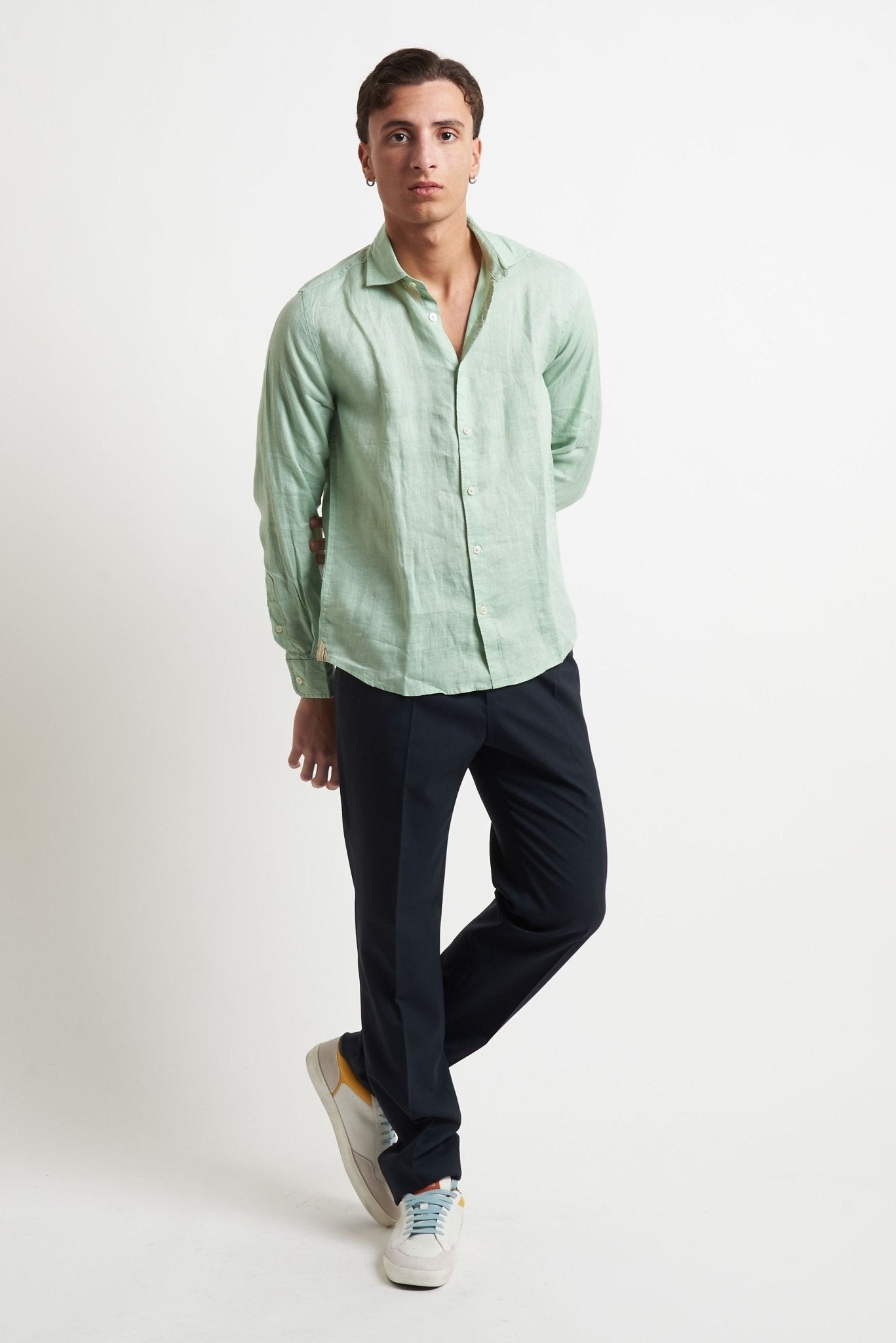 Camicia Basic in Lino 100% - De Matteo Uomo