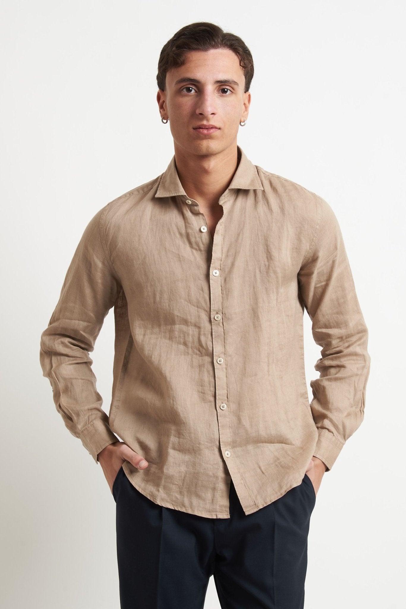 Camicia Basic in Lino 100% - De Matteo Uomo
