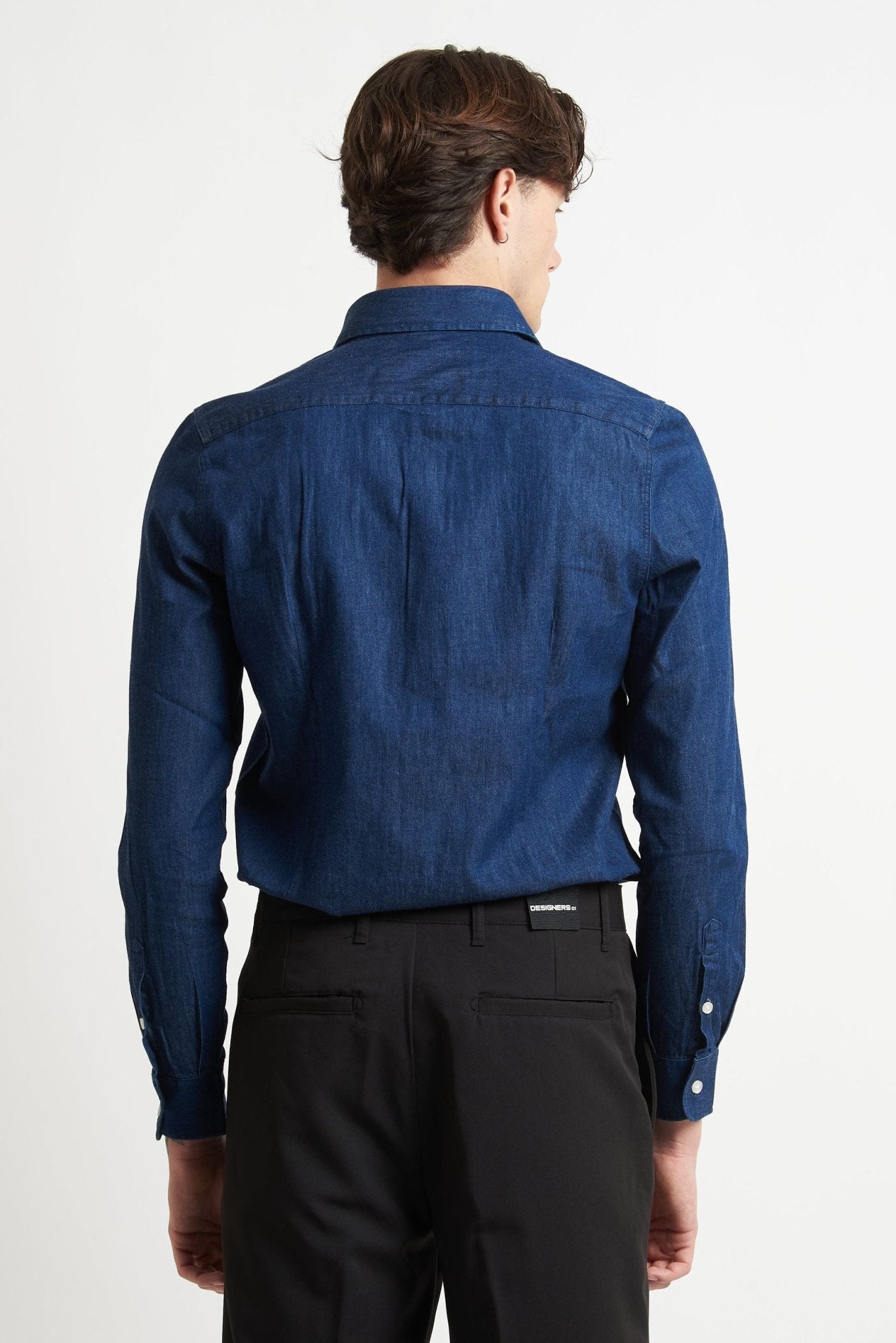 Camicia di Jeans con Collo Classico e Chiusura a Bottoni - De Matteo Uomo