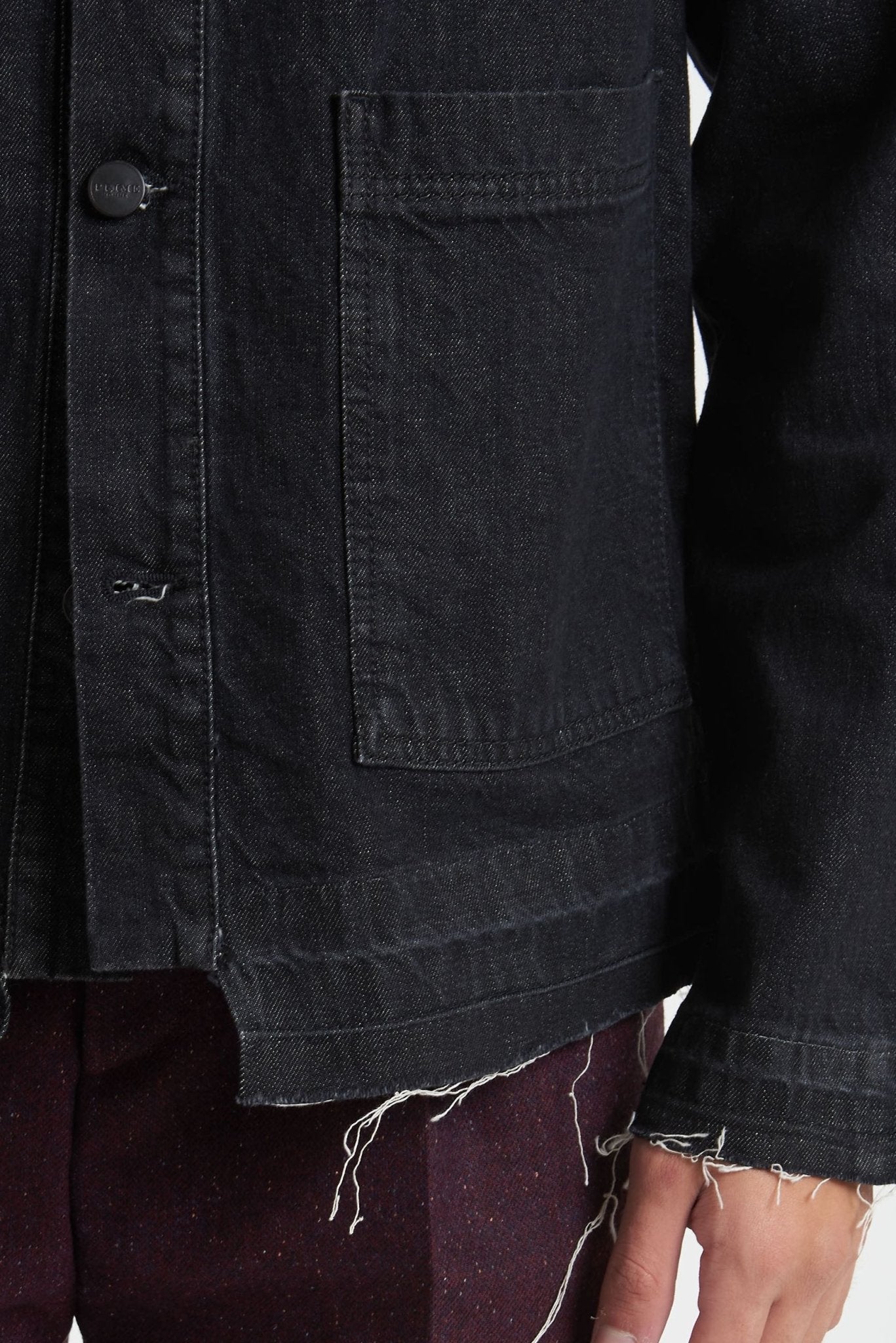 Camicia PRIME HOMME Jeans Nero con Taglio Vivo e Tasconi Frontali - De Matteo Uomo