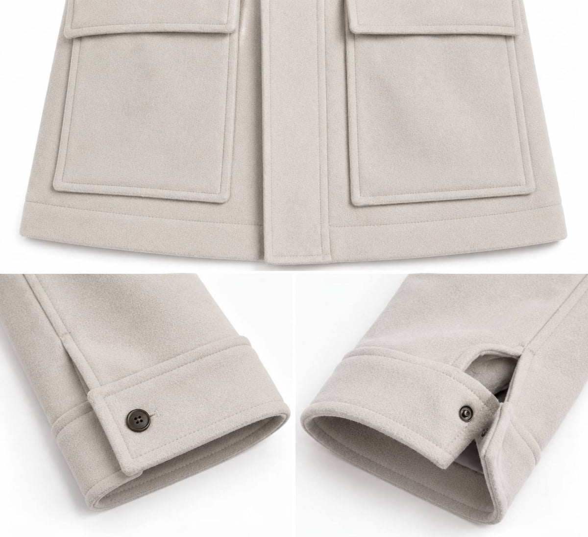 Cappottino Corto Uomo in Lana con Tasche a Toppa - De Matteo Uomo