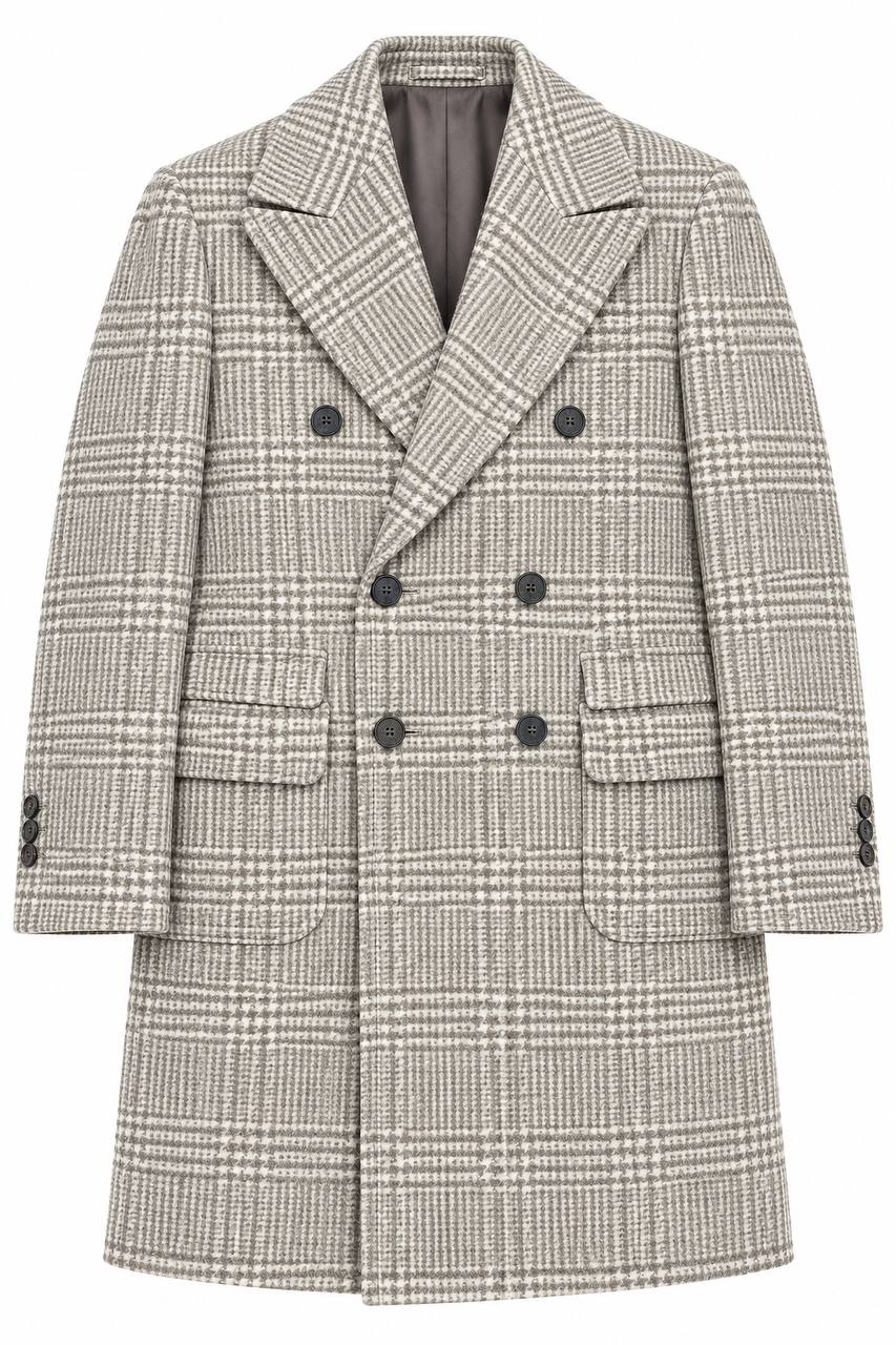 Cappottino Uomo Beige Principe di Galles - De Matteo Uomo