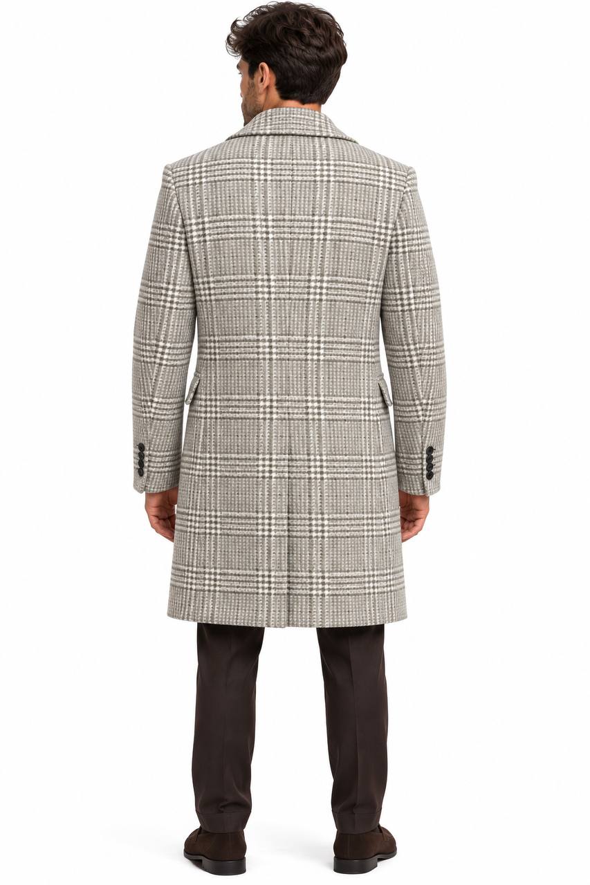 Cappottino Uomo Beige Principe di Galles - De Matteo Uomo