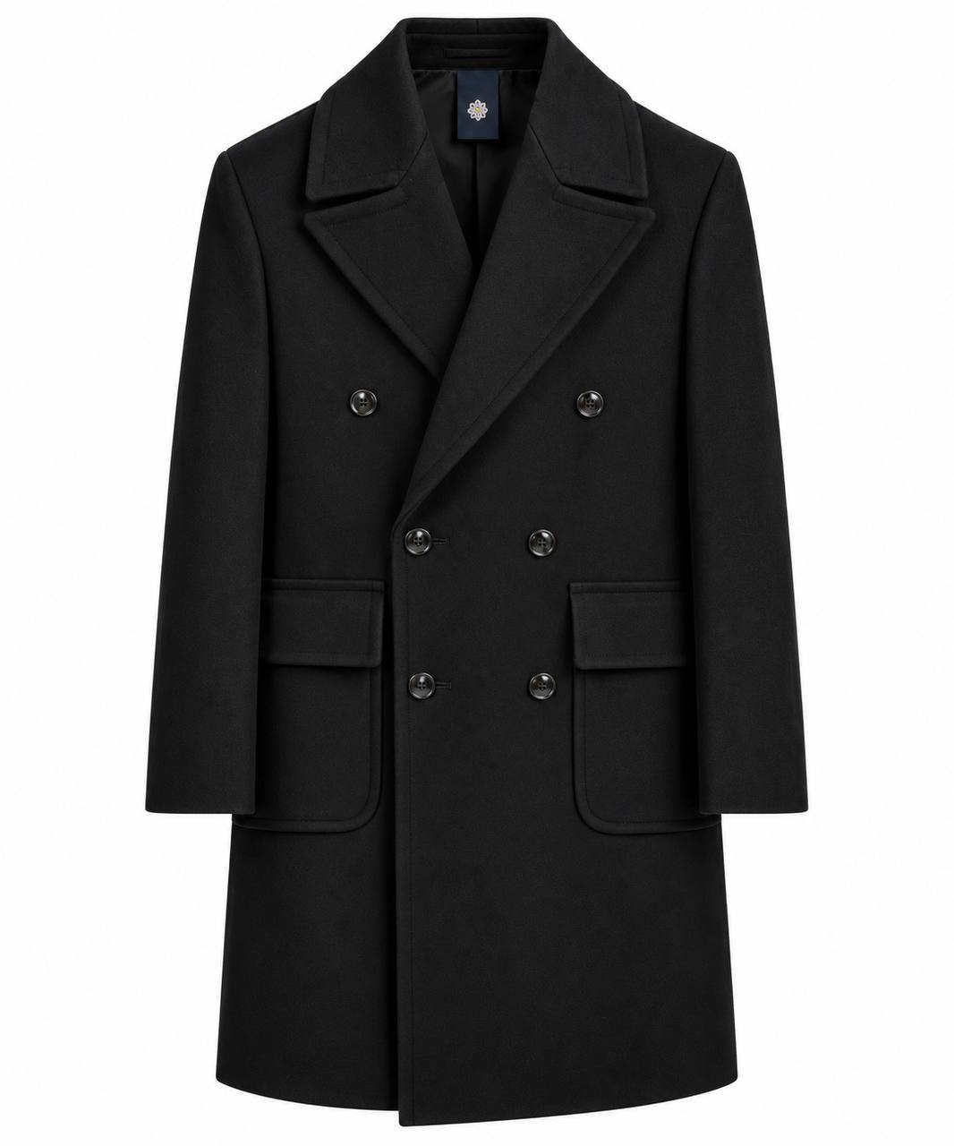Cappotto doppiopetto con tascone e rever ampio - De Matteo Uomo