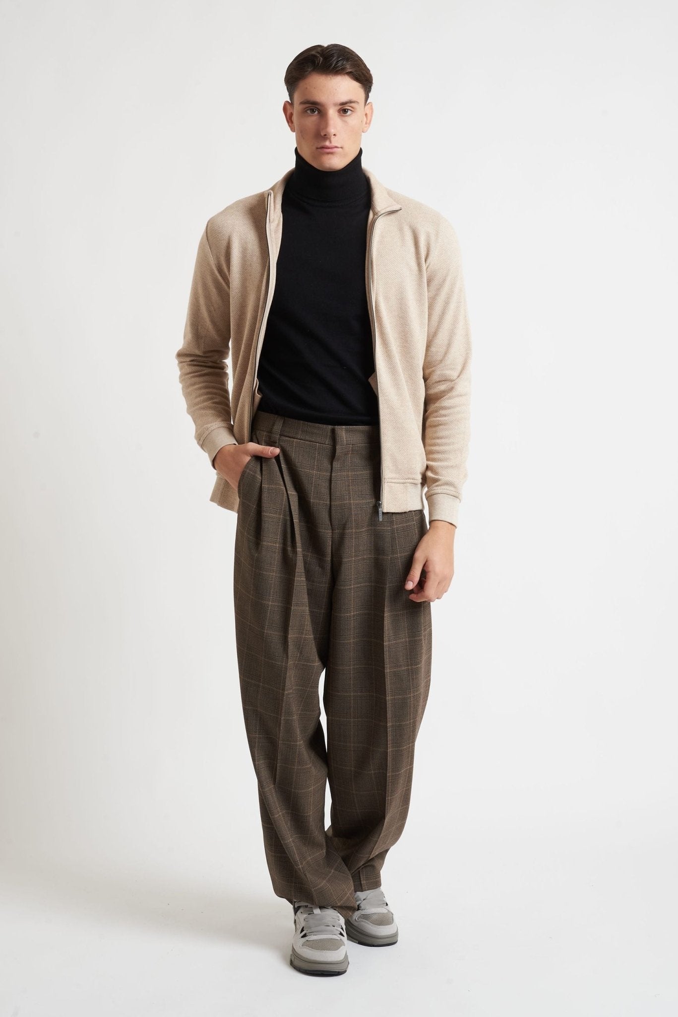 Cardigan BUGATTI con Fantasia nel Tessuto e Collo Alto 85055D - De Matteo Uomo