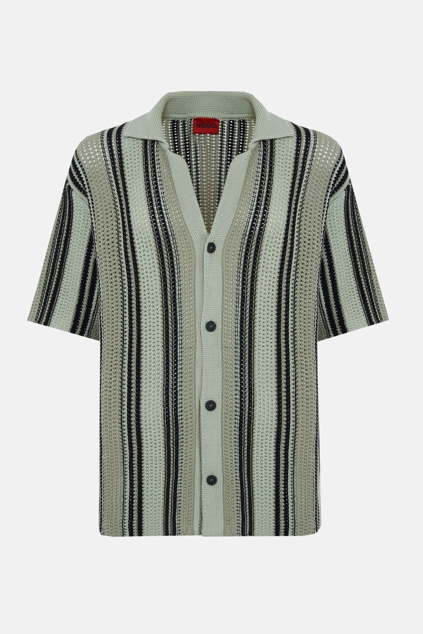 Cardigan Polo a Manica Corta con Righe Verticali 7362 - De Matteo Uomo