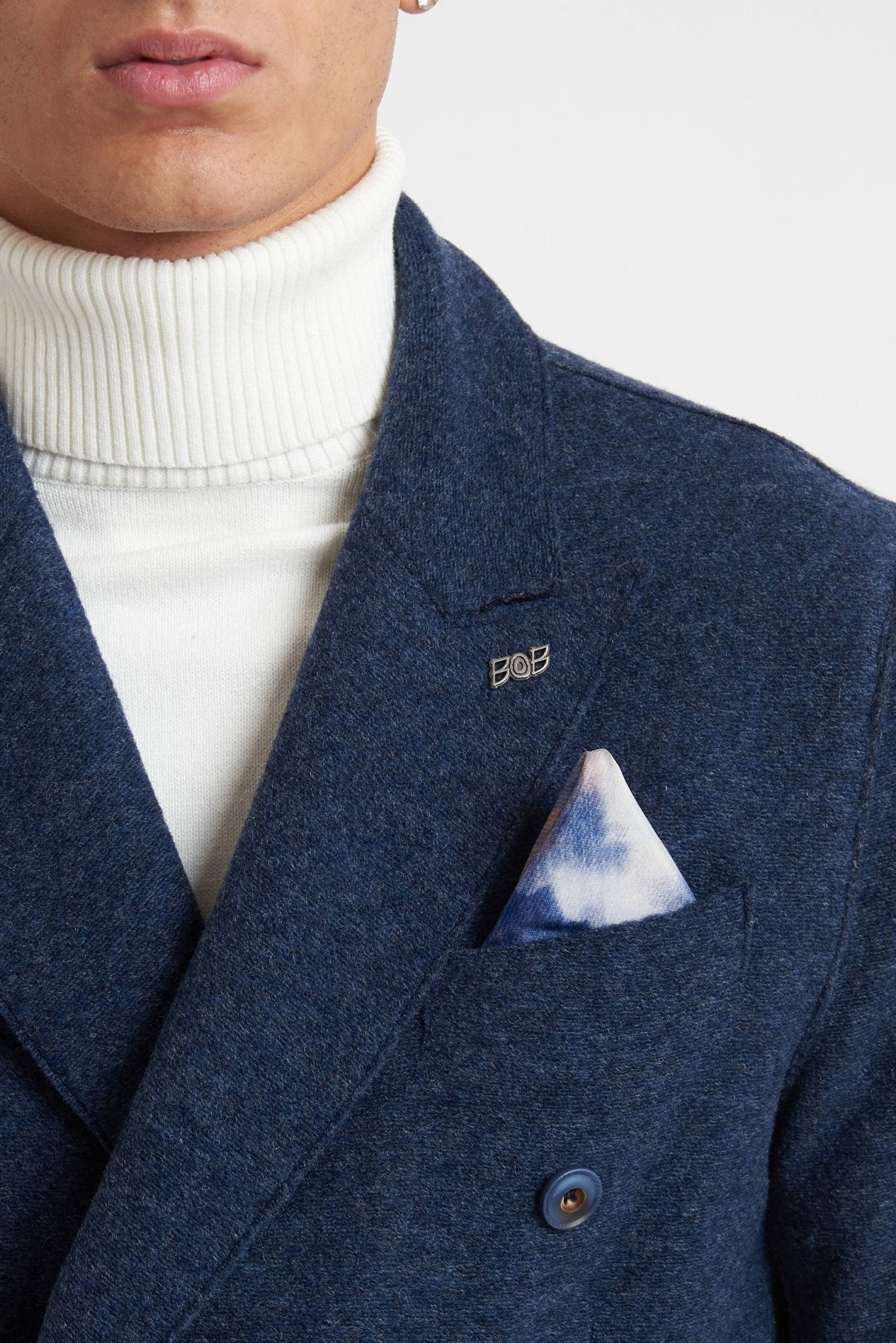 Giacca BOB doppiopetto taglio vivo tessuto maglia MODELLO BING 159 - De Matteo Uomo