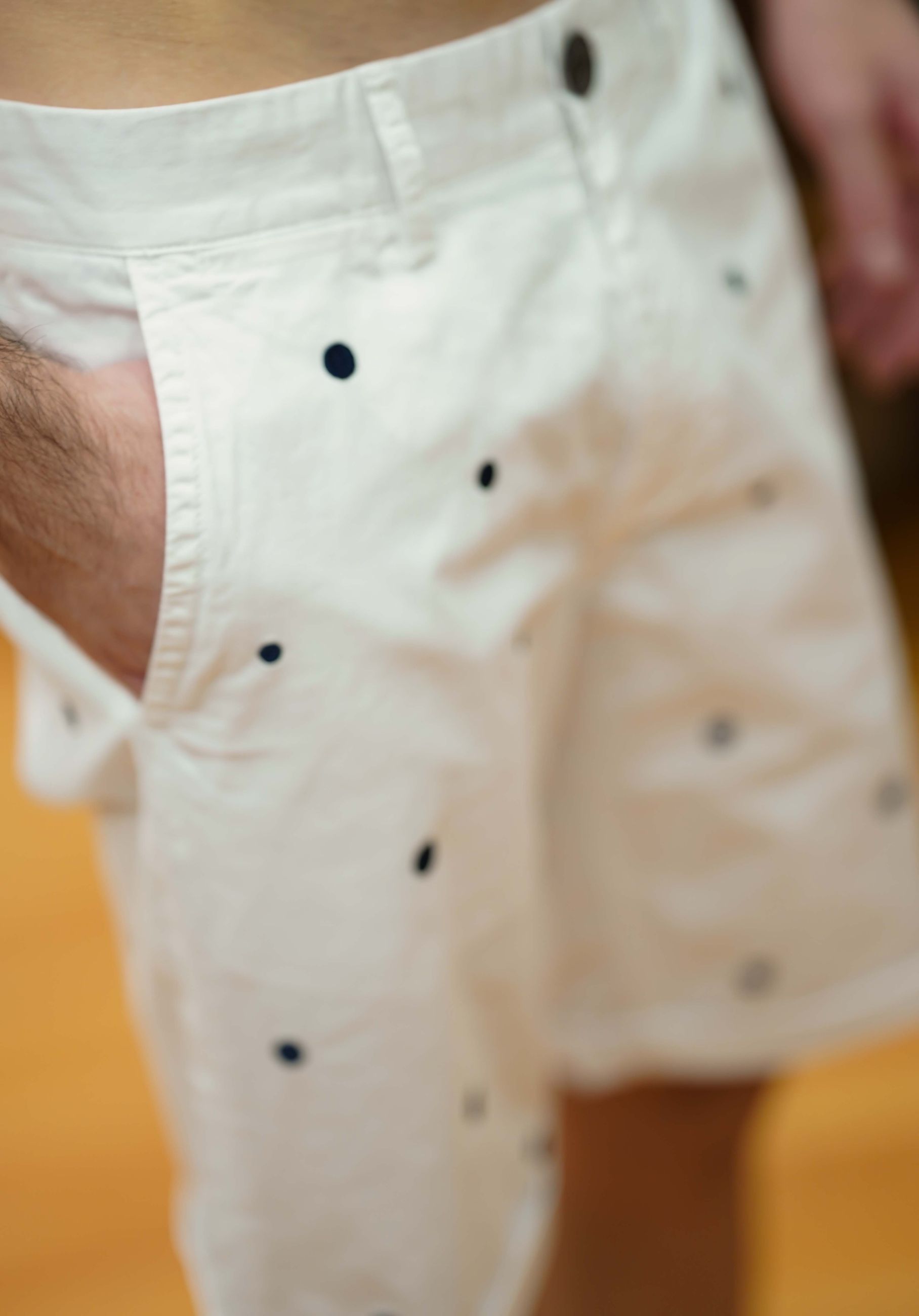 Pantalone Corto in Cotone Fantasia Pois