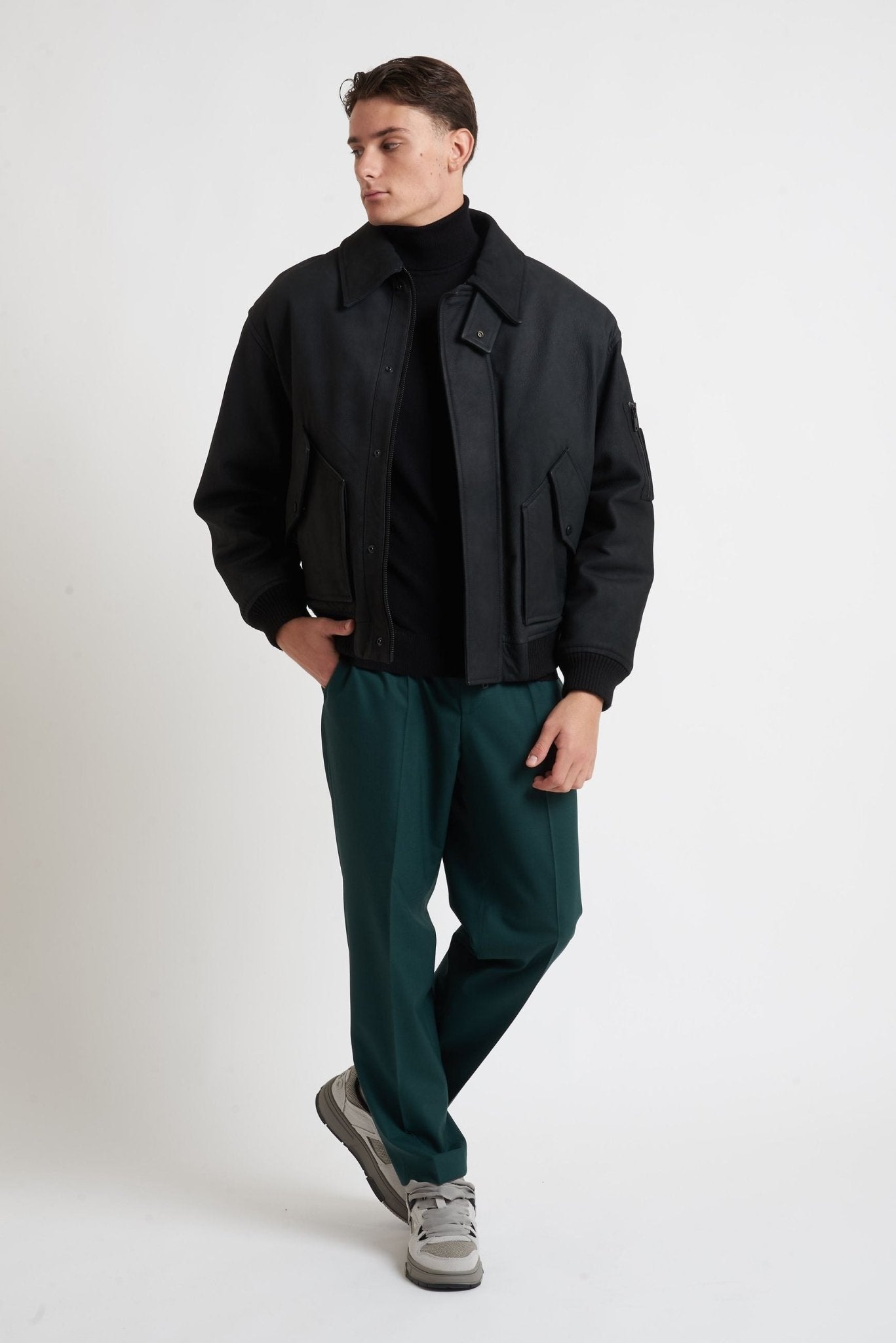 HUGO Bomber in Vera Pelle di Bufalo con Fintone Ricoperto MODELLO 9659 - De Matteo Uomo