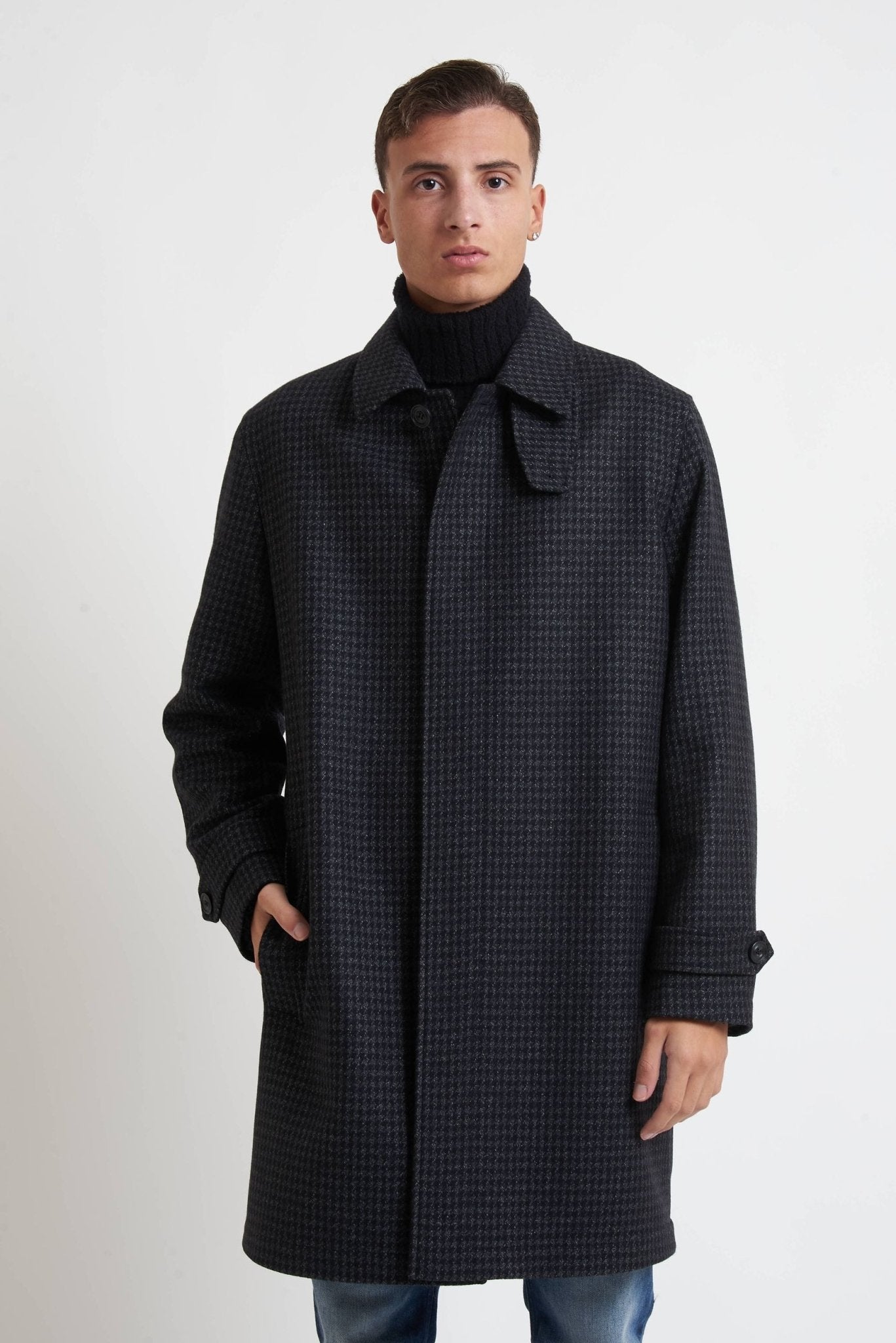 HUGO Cappottino Loden in Tessuto Pied de Poule MODELLO 9789 - De Matteo Uomo