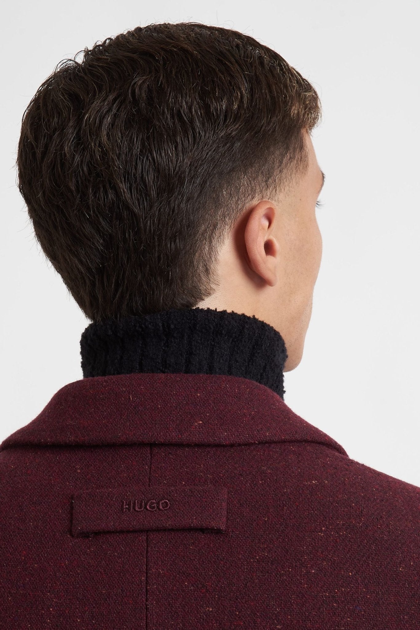 HUGO Uomo Cappotto Regular Fit in Tweed di Lana e Seta MODELLO 9279 - De Matteo Uomo