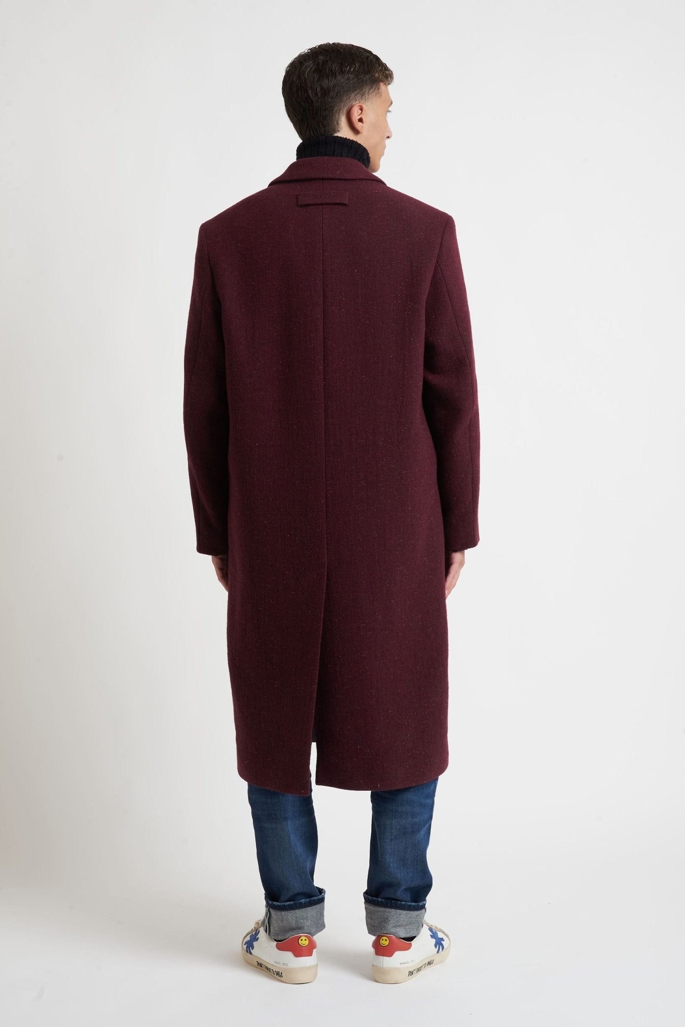 HUGO Uomo Cappotto Regular Fit in Tweed di Lana e Seta MODELLO 9279 - De Matteo Uomo