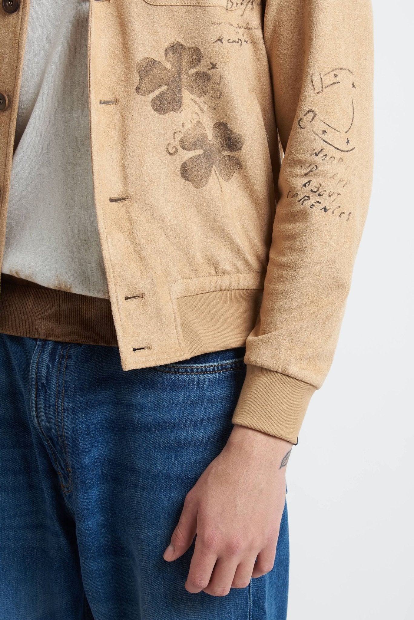 Jacket Dipinta a Mano con Chiusura a Bottoni e Tasche Funzionali - De Matteo Uomo