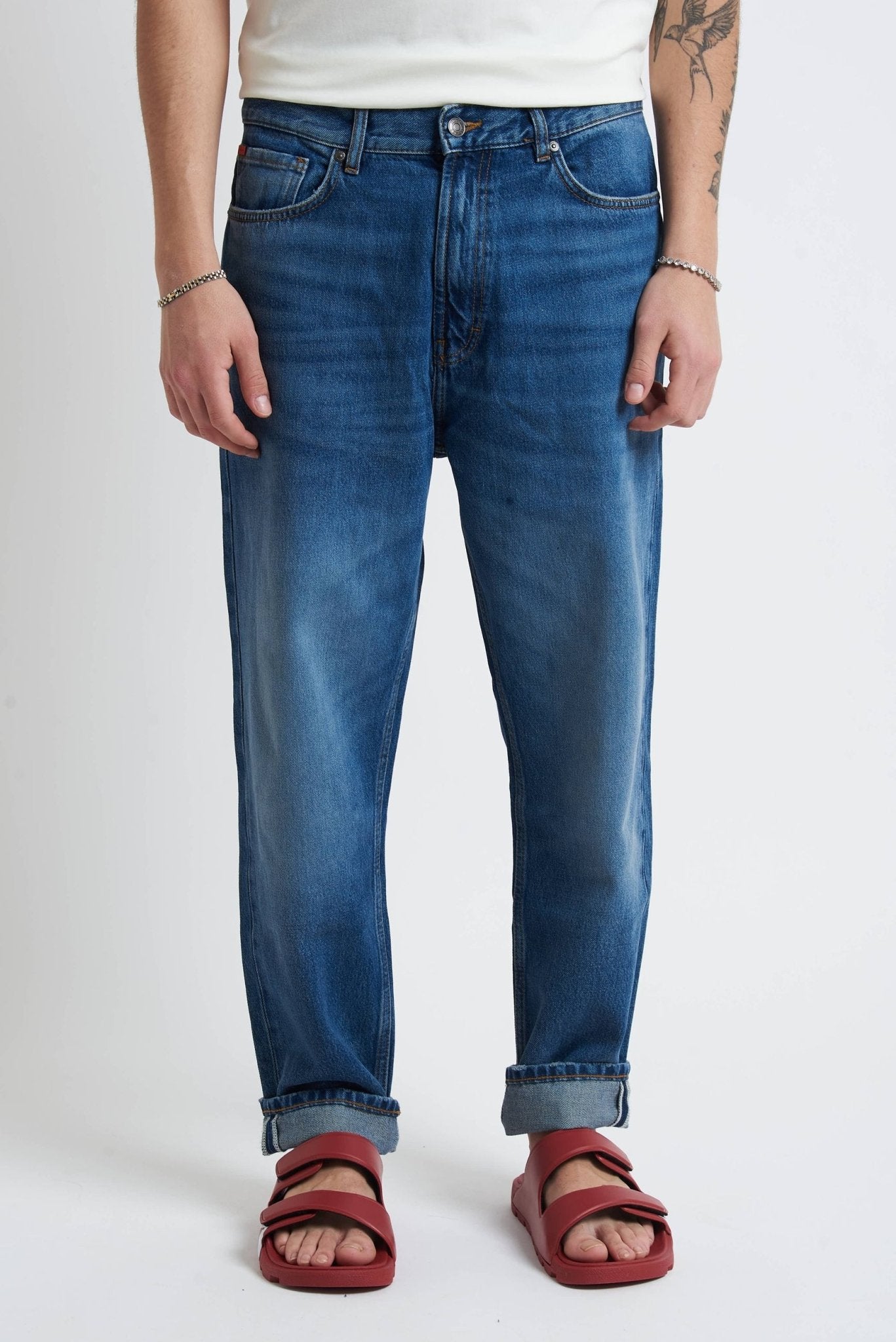 Jeans 5 Tasche in Cotone Lavaggio Basic - De Matteo Uomo