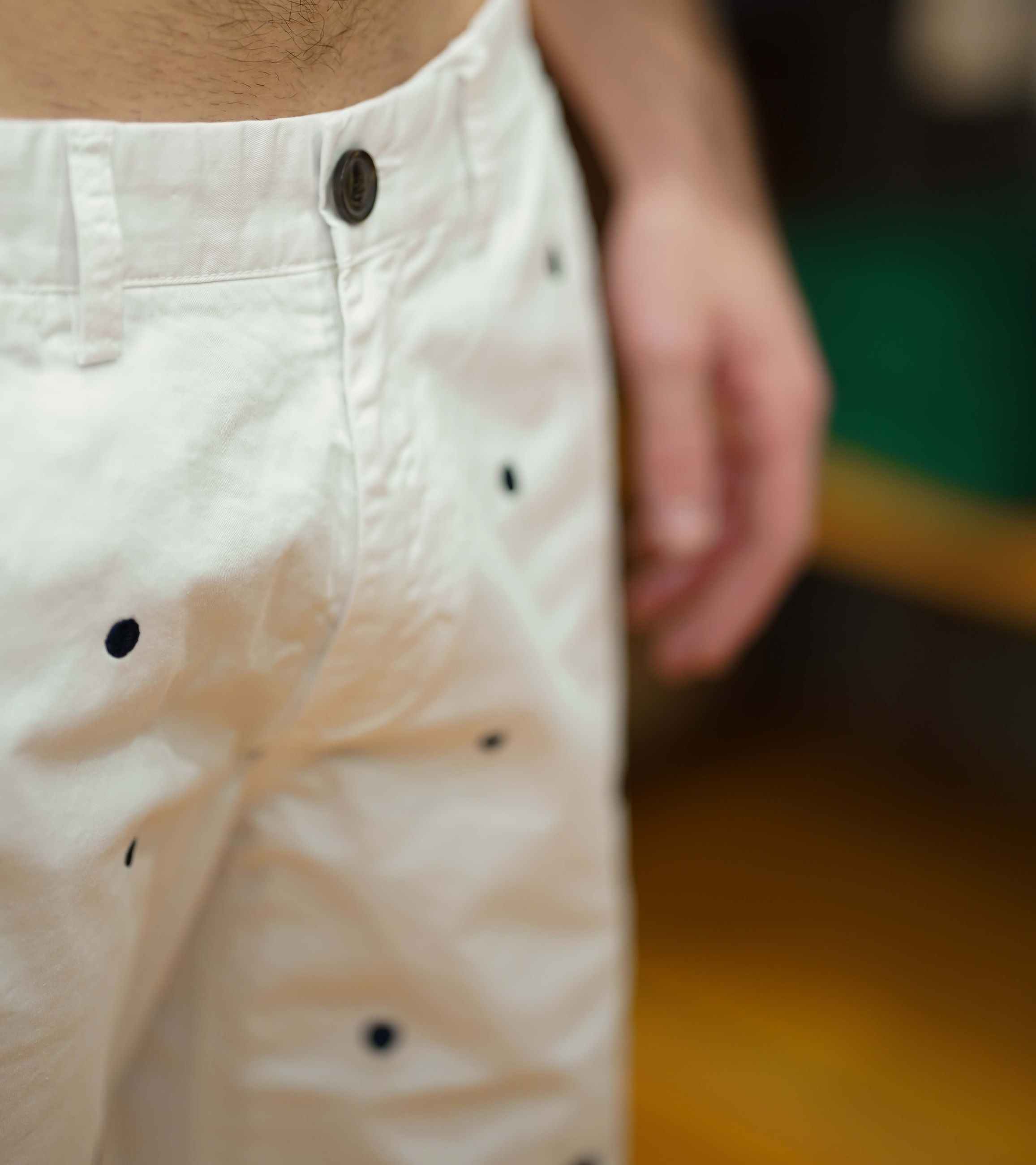 Pantalone Corto in Cotone Fantasia Pois