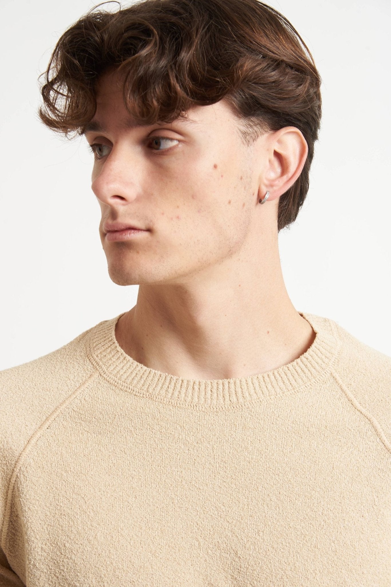Maglia Basic in Cotone Effetto Spugna con Manica Raglan - De Matteo Uomo