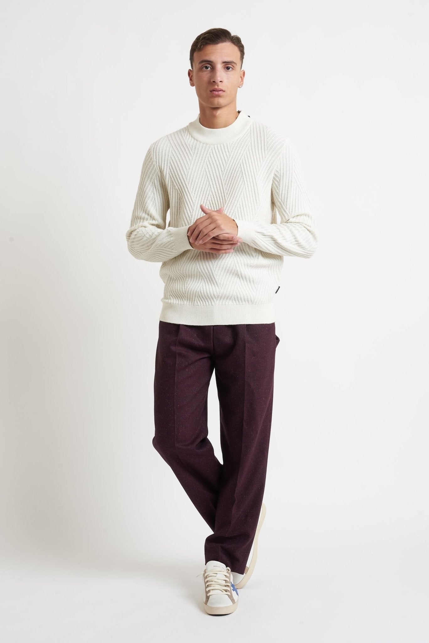 Maglia BUGATTI Mezzo Collo con Fantasia nel Tessuto 85542D - De Matteo Uomo