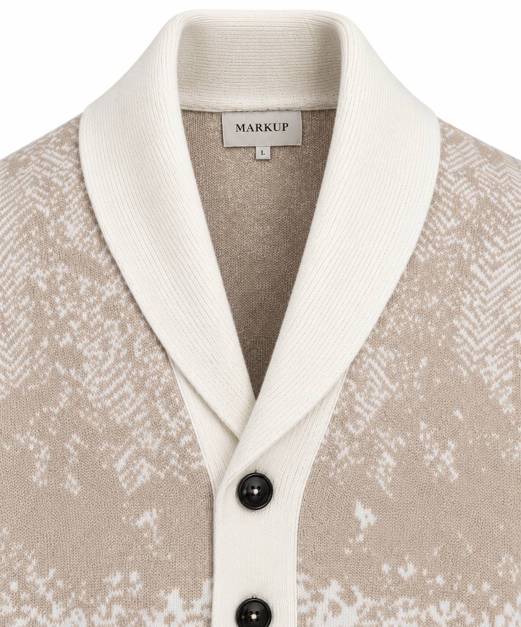 Maglia cardigan con rever a scialle - De Matteo Uomo