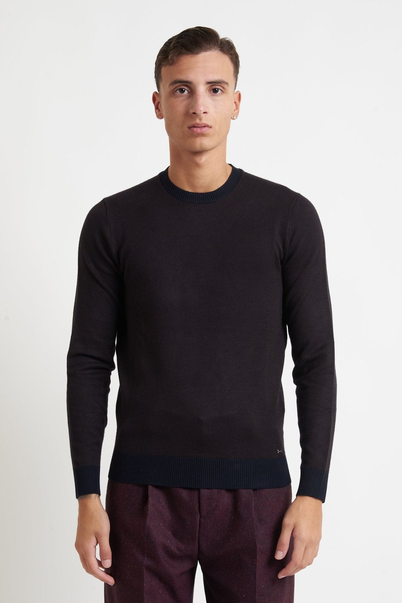 Maglia MARK UP Girocollo con Disegno Spina di Pesce MK9900019 - De Matteo Uomo