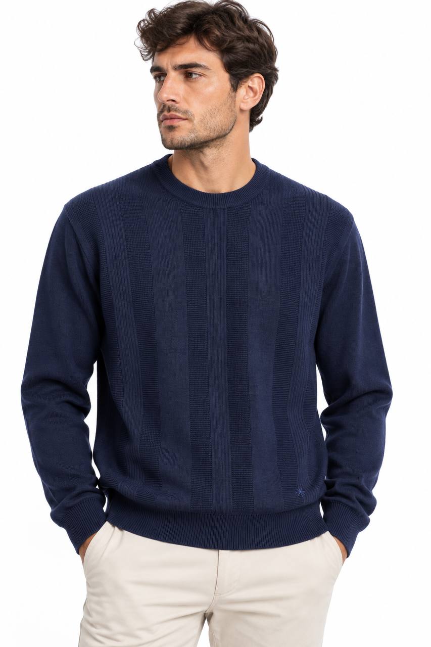 Maglia Uomo Basic Girocollo in Lana e Fibra Acrilica - De Matteo Uomo