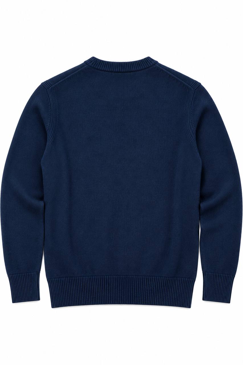 Maglia Uomo Girocollo Basic Blu in Lana - De Matteo Uomo