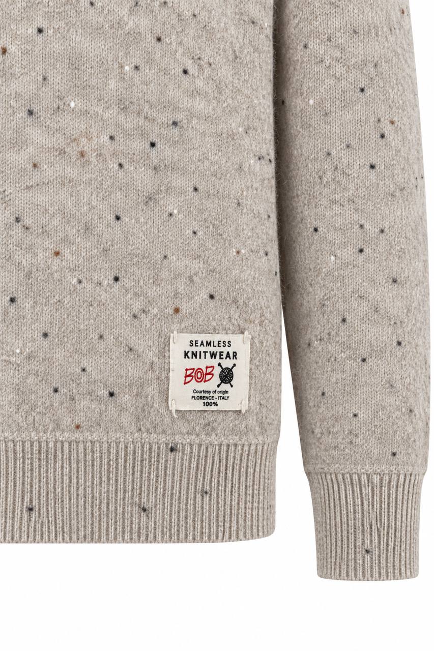 Maglia Uomo Girocollo Beige Sale e Pepe in Alpaca e Lana - De Matteo Uomo