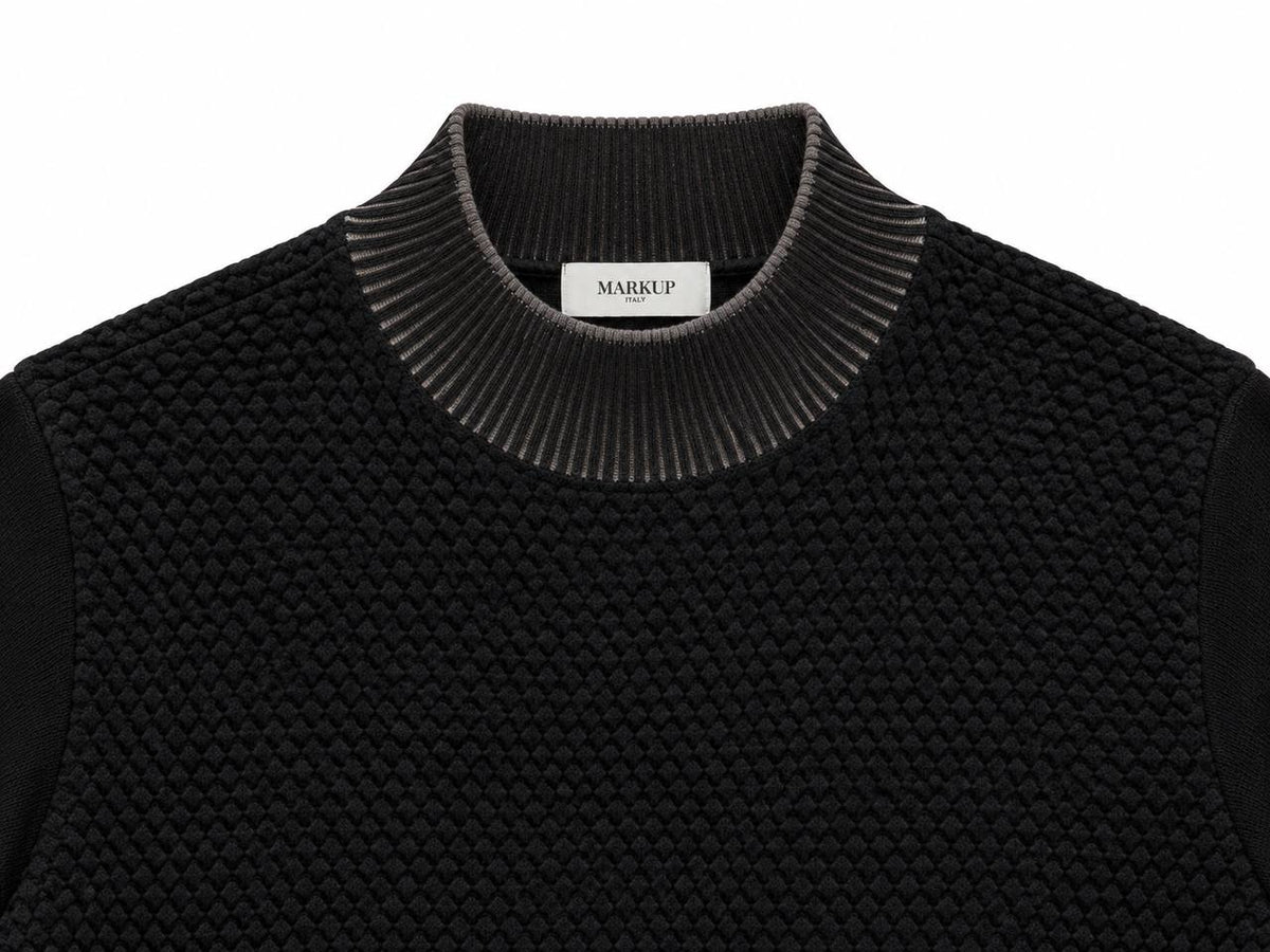 Maglia Uomo Mezzocollo con Trama Frontale - De Matteo Uomo