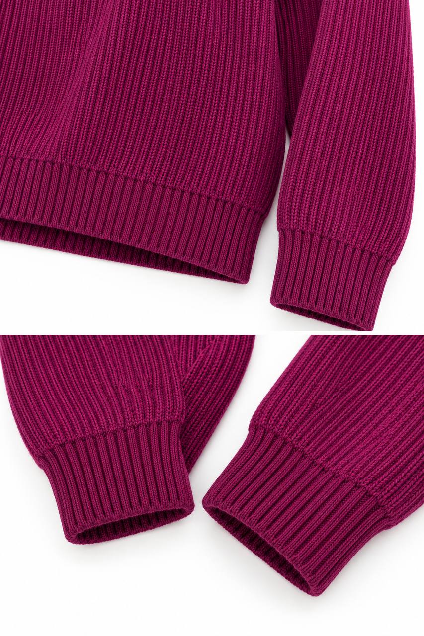 Maglione Uomo con Mezza Zip e Collo Alto in Lana e Cotone - De Matteo Uomo
